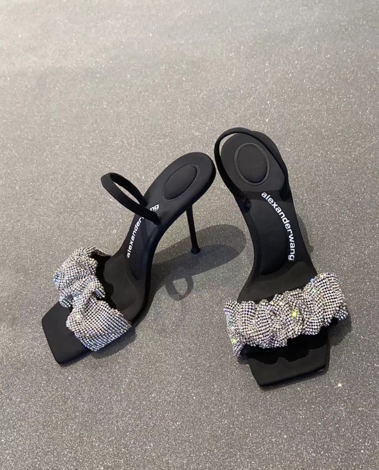 清貨特價✨Alexander wang 10cm 滿閃石sandal  Size 36/37 only