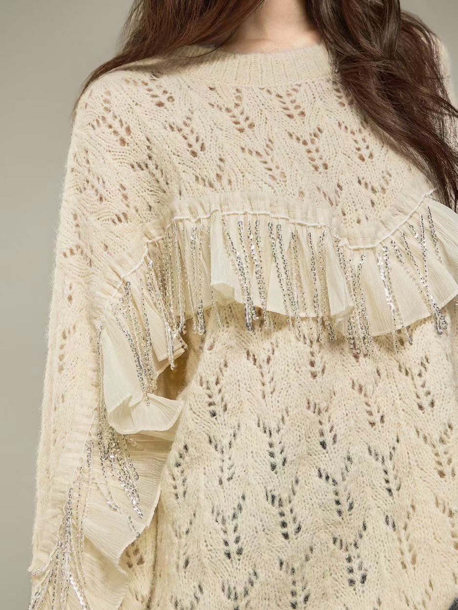 beaded knit top