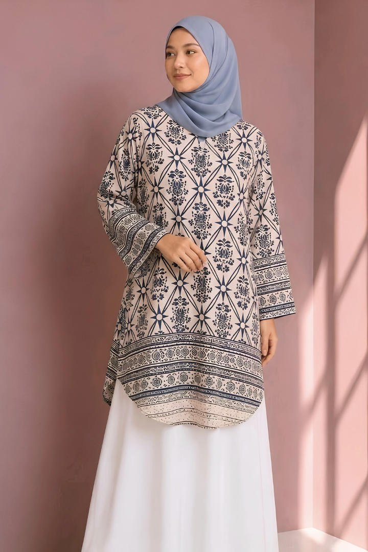 TUNIC Basic in Blue Geometry
