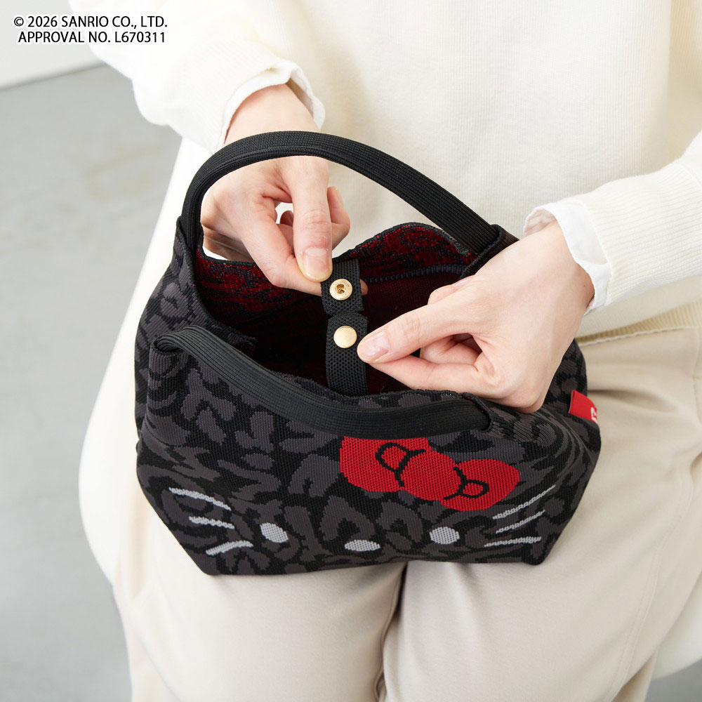 日本直送！Hello Kitty × ROOTOTE DELI V-Neck LEO 豹紋針織手袋