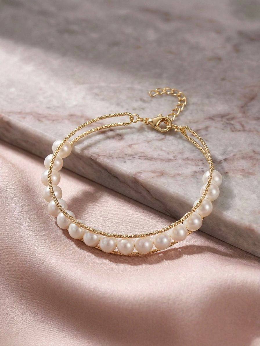White Pearl Bangle 2