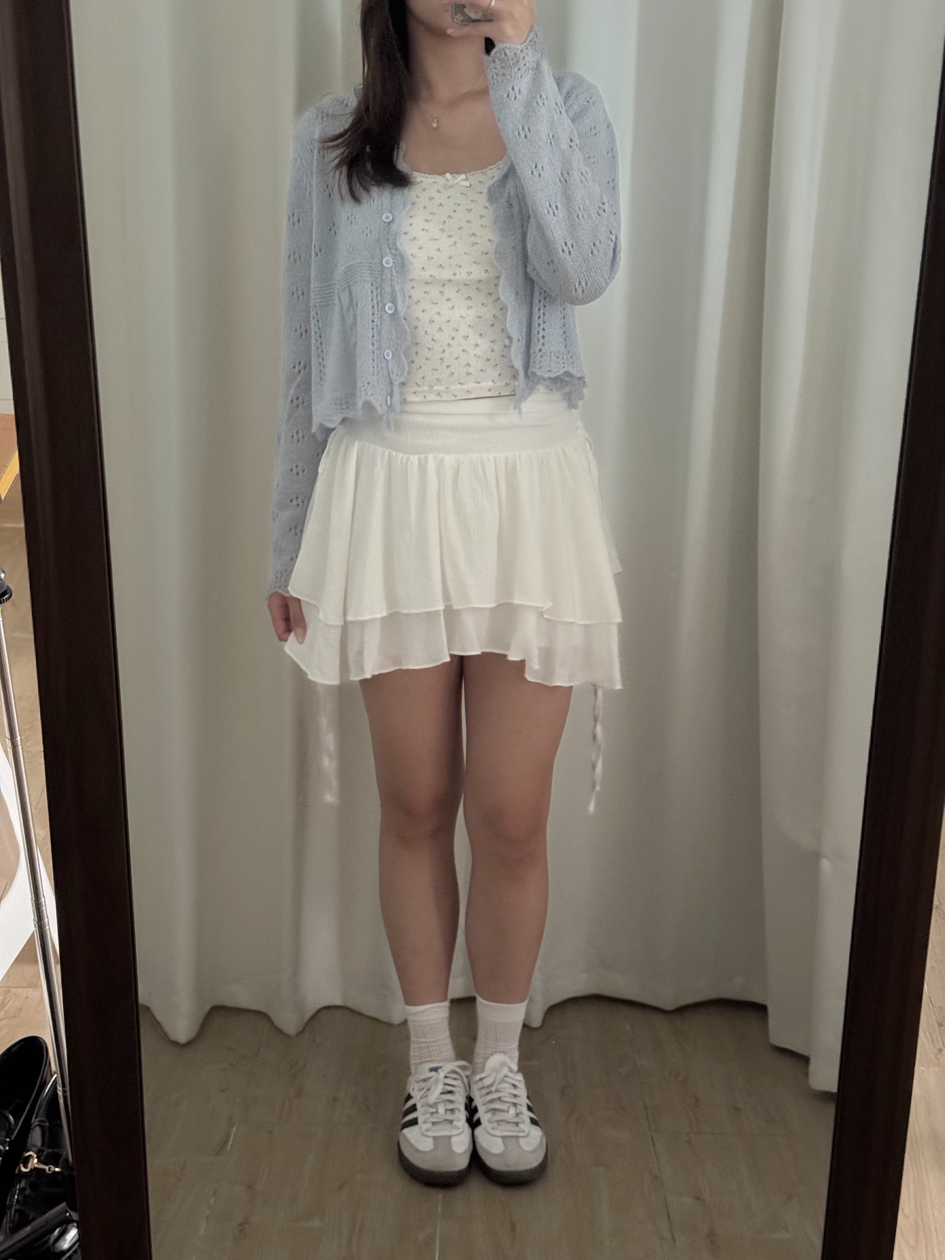 雪紡綁帶蛋糕短裙(兩色入)