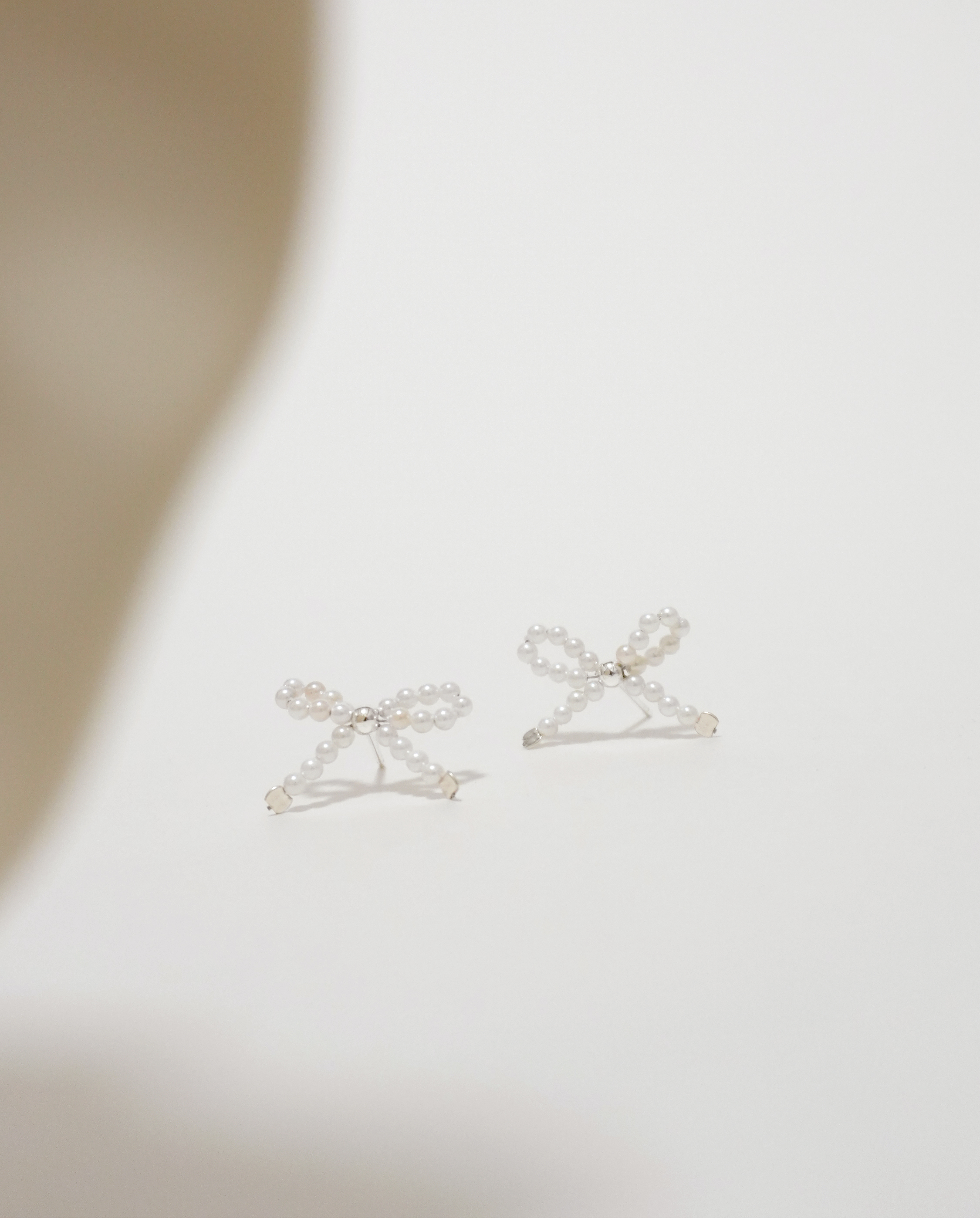 Handmade Bead Bow Earrings