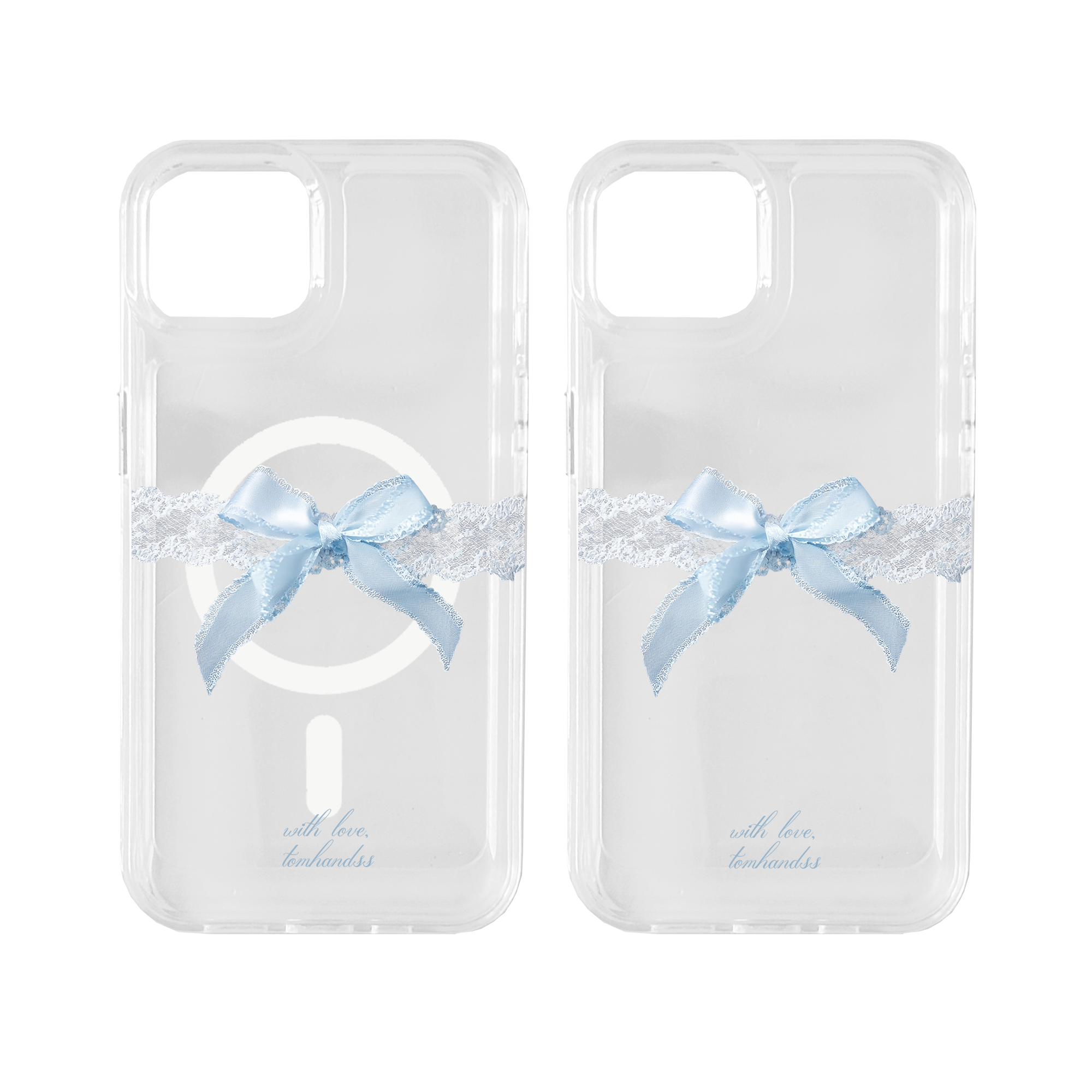 【Alice Blue Lace Ribbon】透明MagSafe iPhone Case