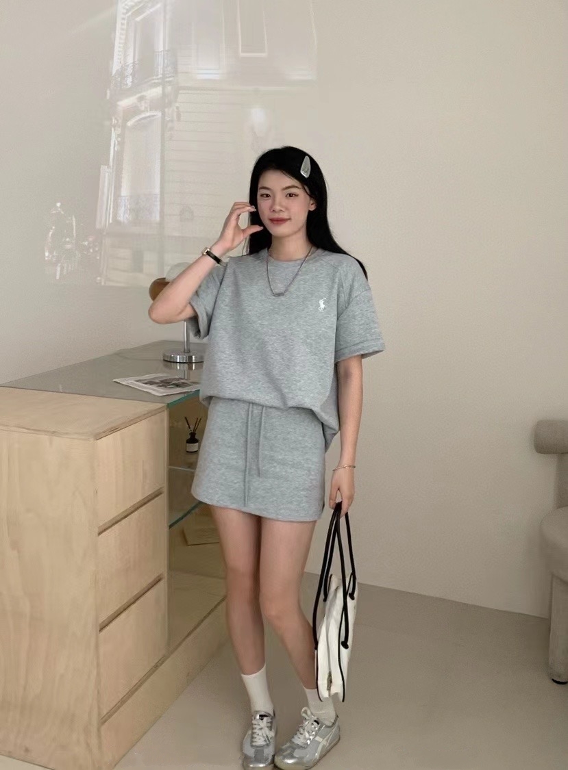 Polo Embroidery Roundneck Casual Shirt+Skirt Set 保罗刺绣休闲套装 (3 Colours)