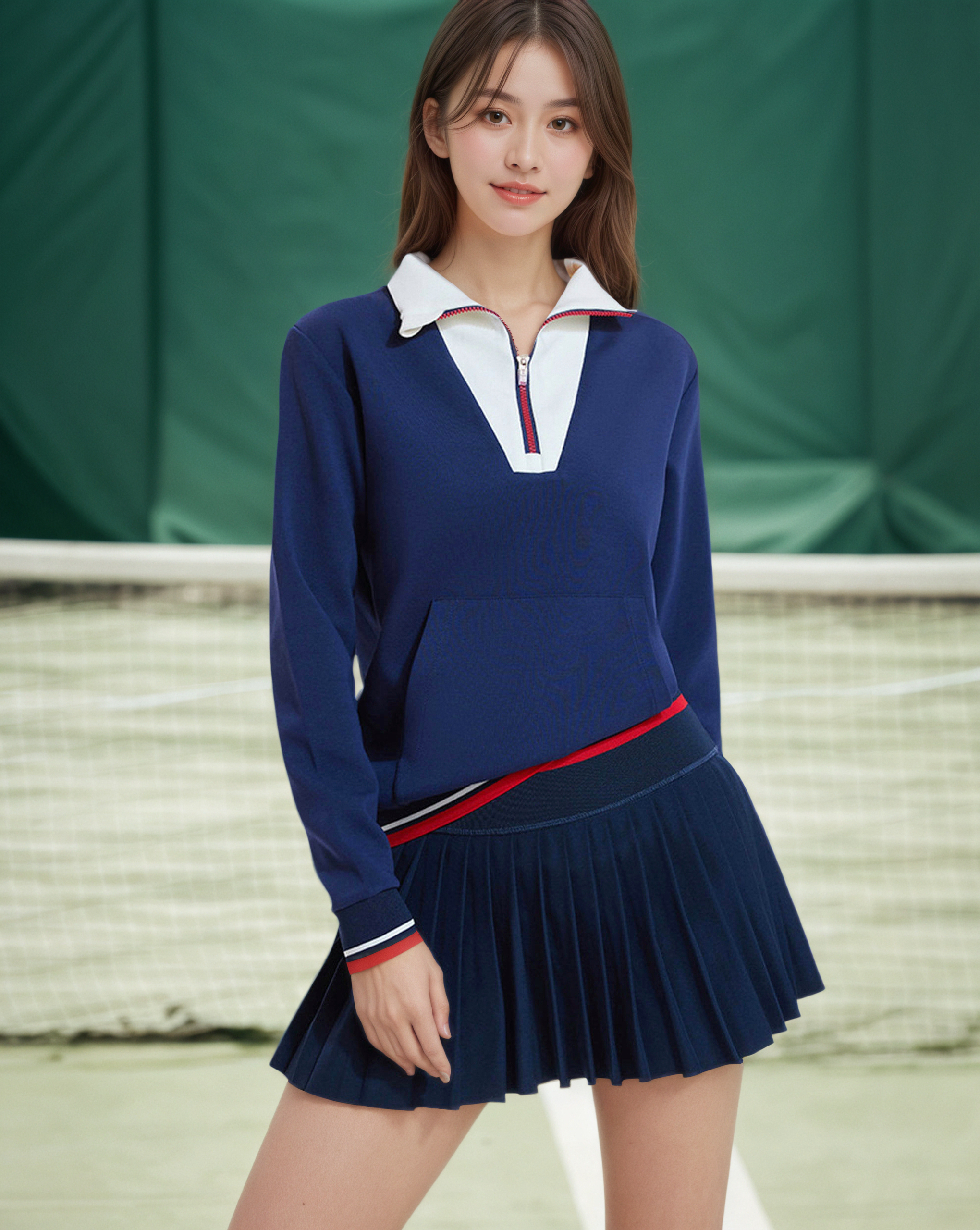 美式復古衛衣短裙運動套裝