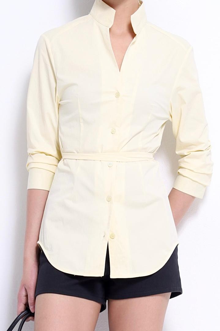 CB2715 LONG FITTED COLLARED SHIRT BLOUSE