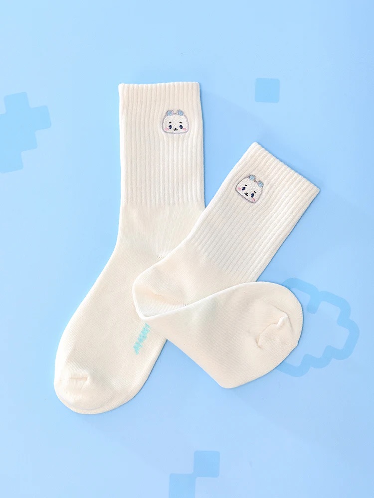 📦訂購 韓國代購 Line Friends PLAVE MMMM RIB EMBROIDERED SOCKS 中筒襪