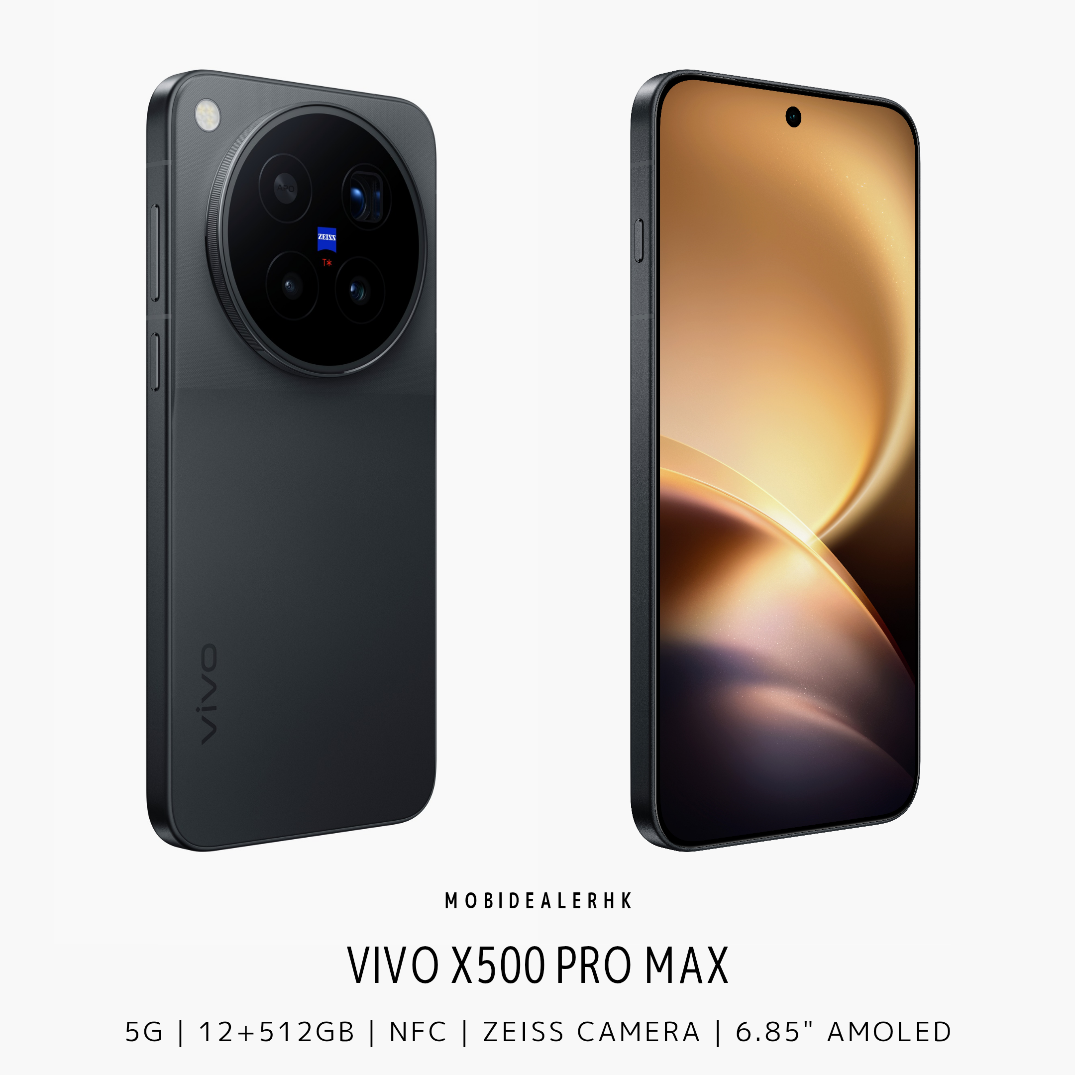 Vivo X500 Pro Max | 5G | 智能手機 | 蔡司 LOFIC 17EV 超動態主攝 | 2 億像素 APO 超級長焦 | 7800mAh 矽碳電池 | 天璣 9600 Pro 雙影像晶片 | IP68/IP69 雙防護