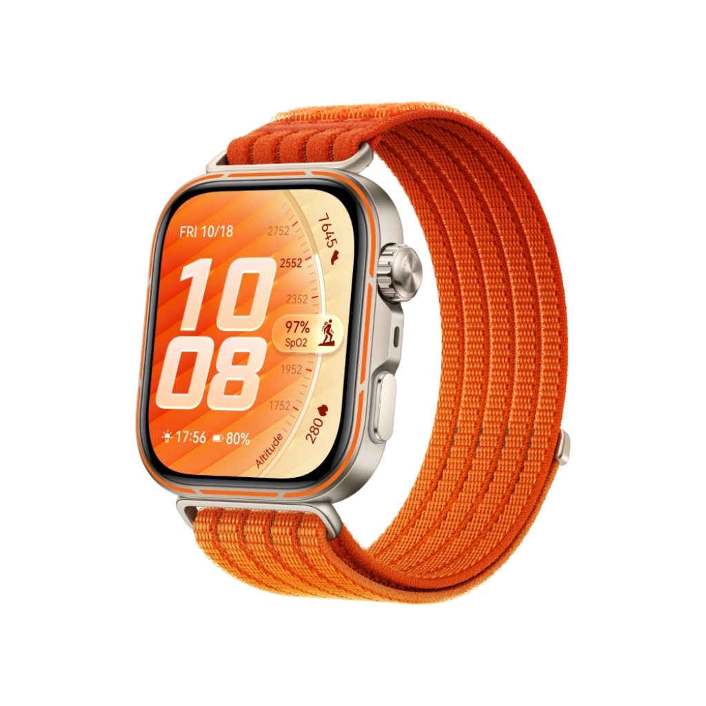 Huawei Watch Fit 5 Pro NFC 智能運動手錶｜丹霞橙漸變尼龍錶帶｜AMOLED｜AI 健康監測｜香港行貨