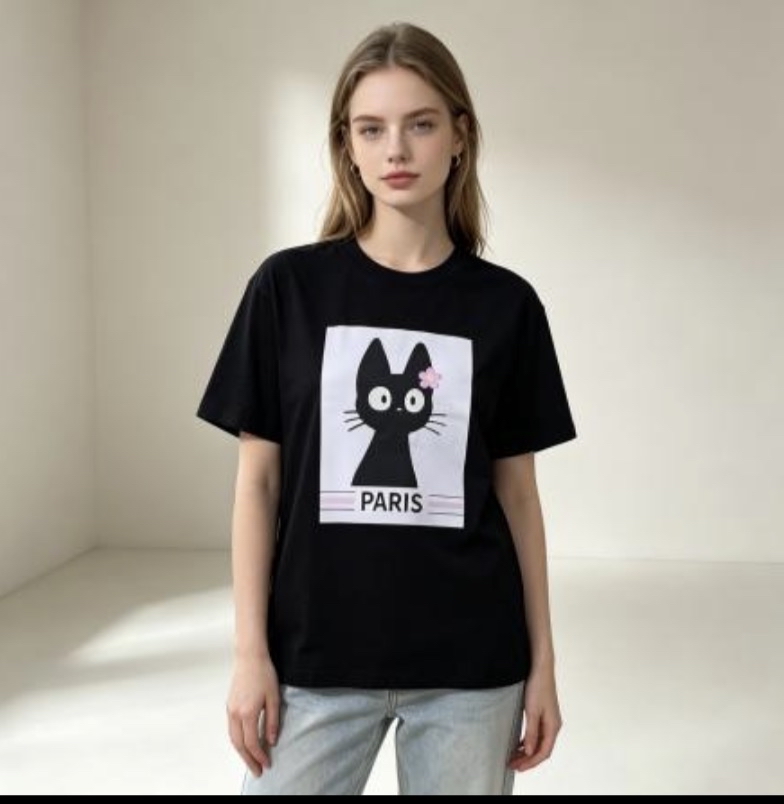 [訂購］M059 Noir Blossom Cat Tee