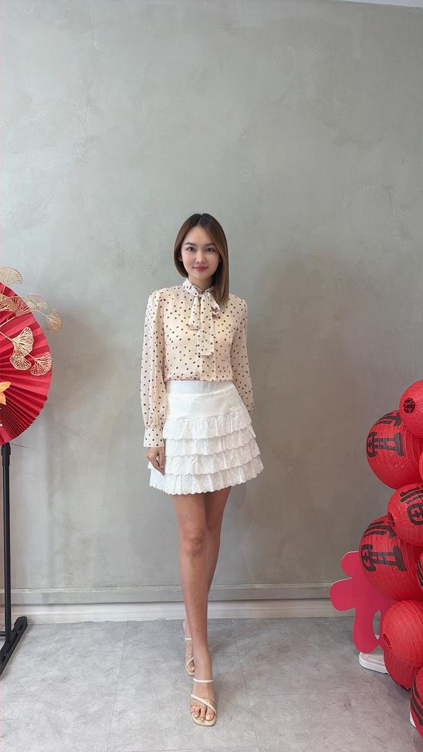 CB2688 TIE RIBBON CHIFFON BLOUSE