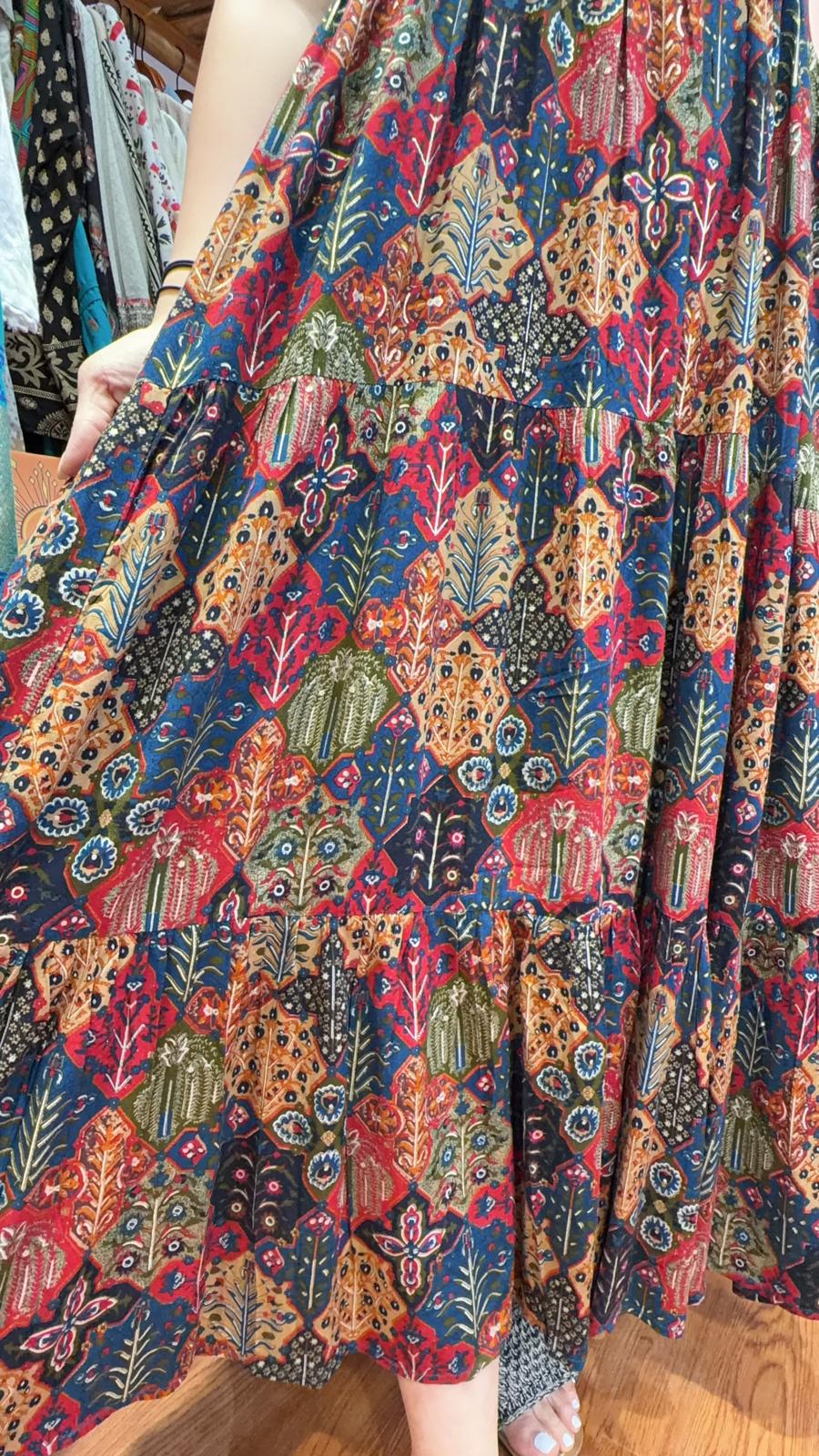 2493 Colourful Totem Silky Cotton Halter OP 50"