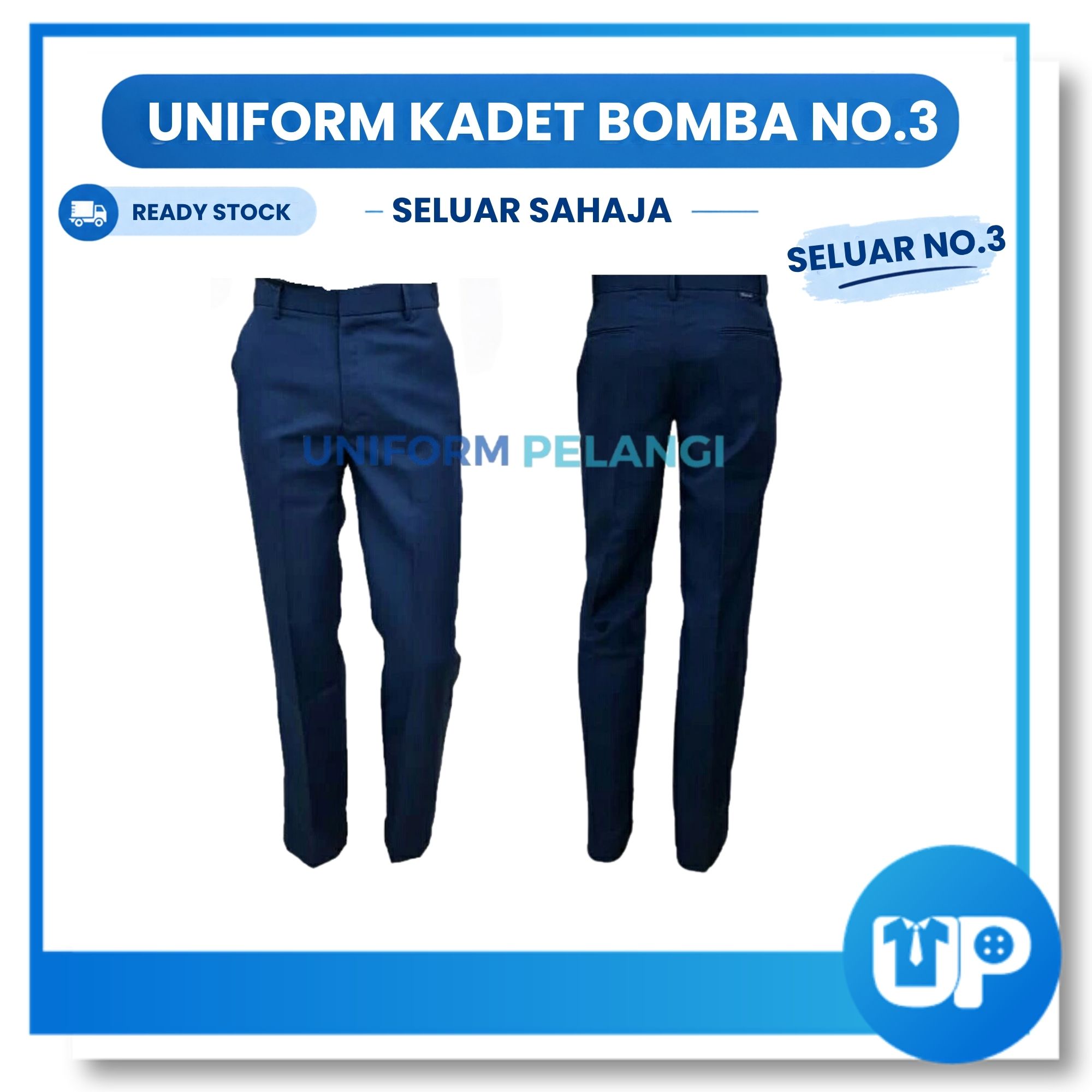 Seluar slack kadet bomba NO.3 biru tua kokurikulum sekolah Uniform Kadet bomba Slack dark blue KBB03