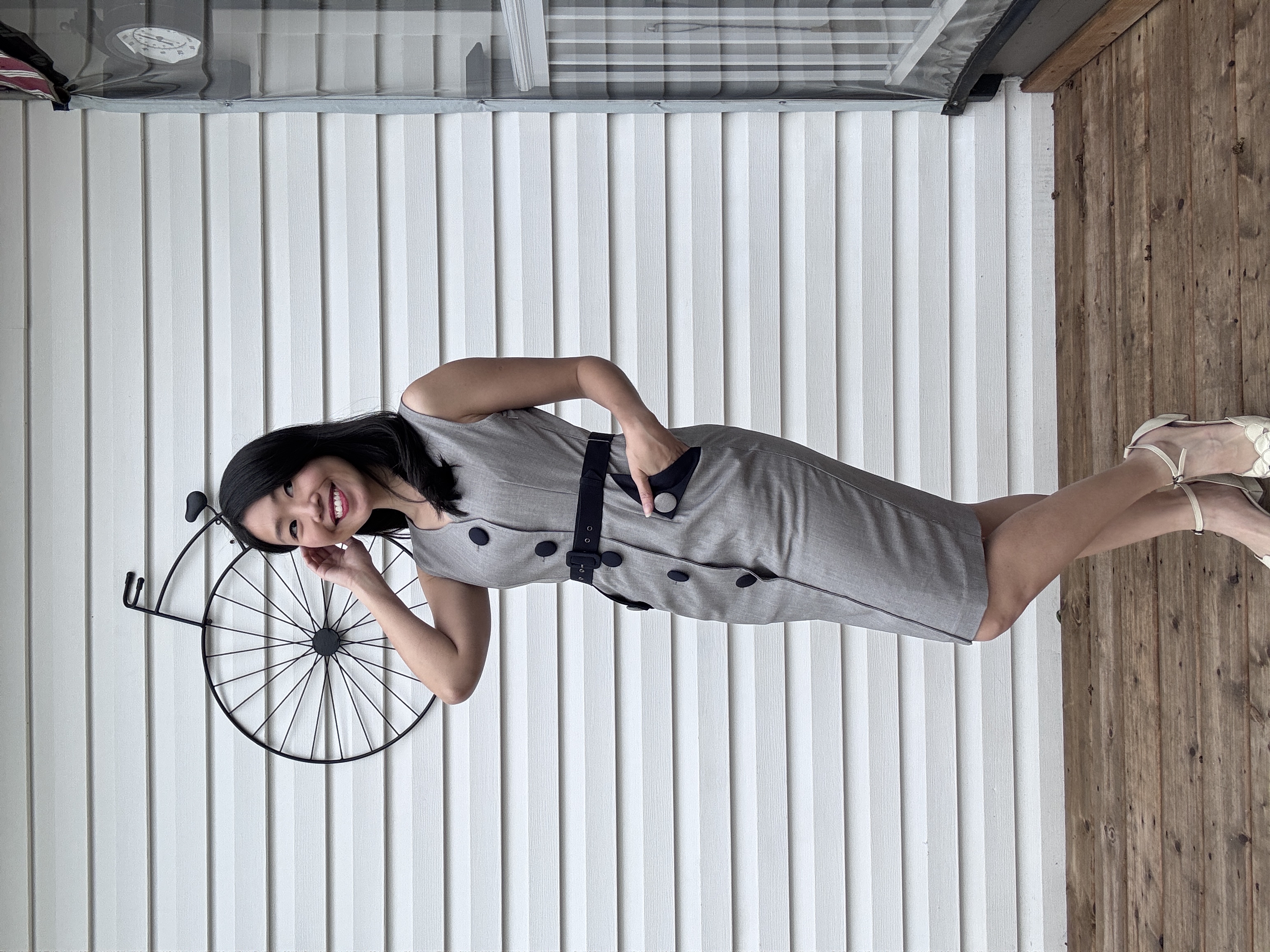 Madison Avenue Elegance  – 1950s Tailored Two-Tone Pencil Dress (FM227)