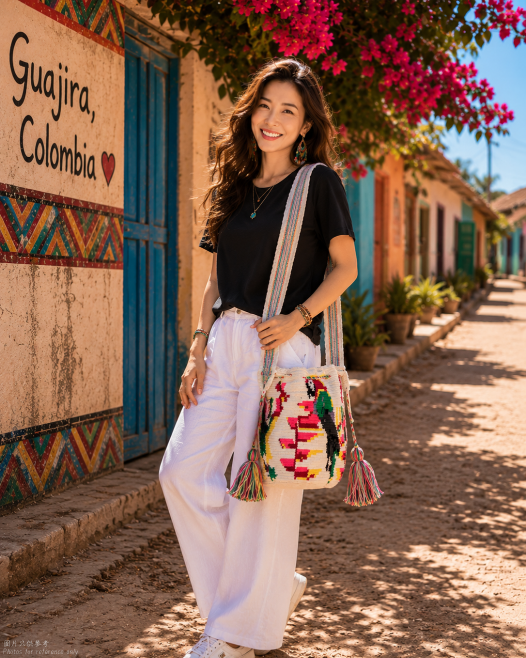 【背得起嘅藝術品】哥倫比亞正宗 Wayuu Mochila 手工民族編織袋  [預計 : 6月中至尾發貨] (PO-WY-WHTPNK-A01)
