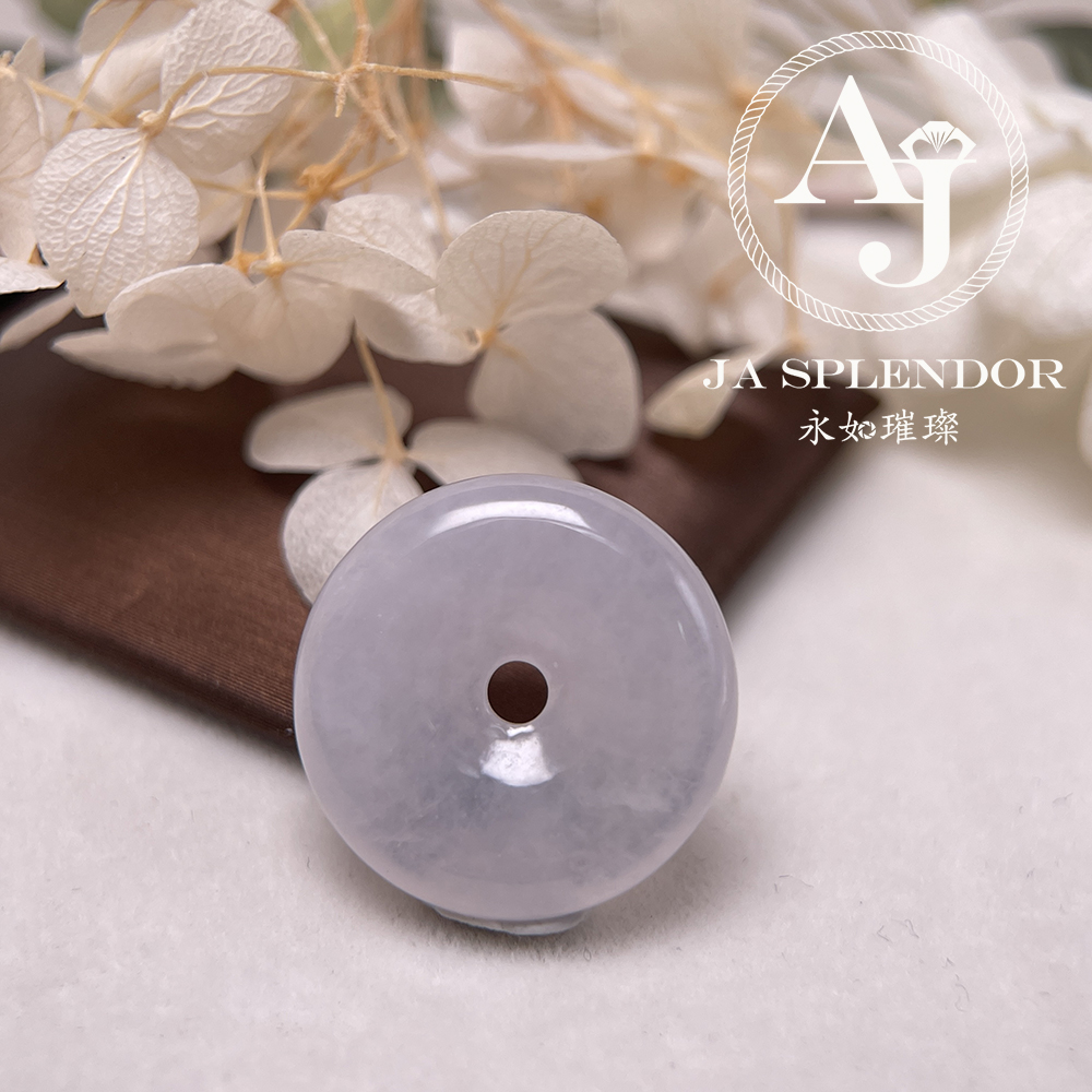 JN-176 天然翡翠A玉 冰種白翡平安扣