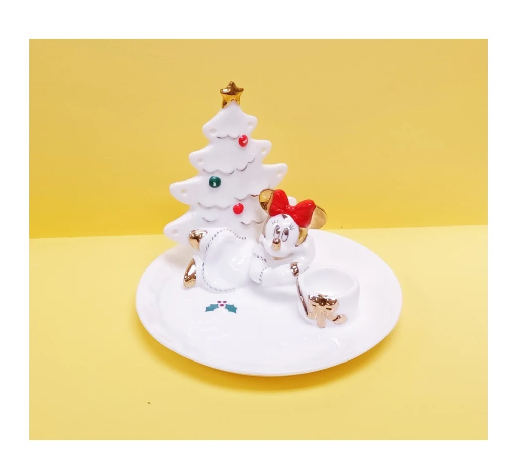 XMAS EARRING HOLDER TRAY(TREE)聖誕風格設計骨瓷耳環首飾座  Minnie Mouse   (KD-34)