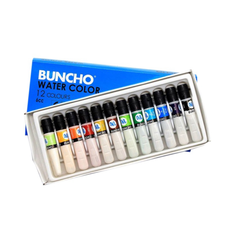 Water Colour 6CC/Buncho/Warna Air/Colouring/Poster Colour/Colouring/Paint (12 Pcs)