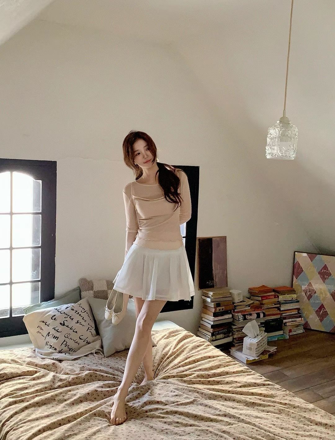 【休閒甜美】木耳邊兩件套薄身上衣