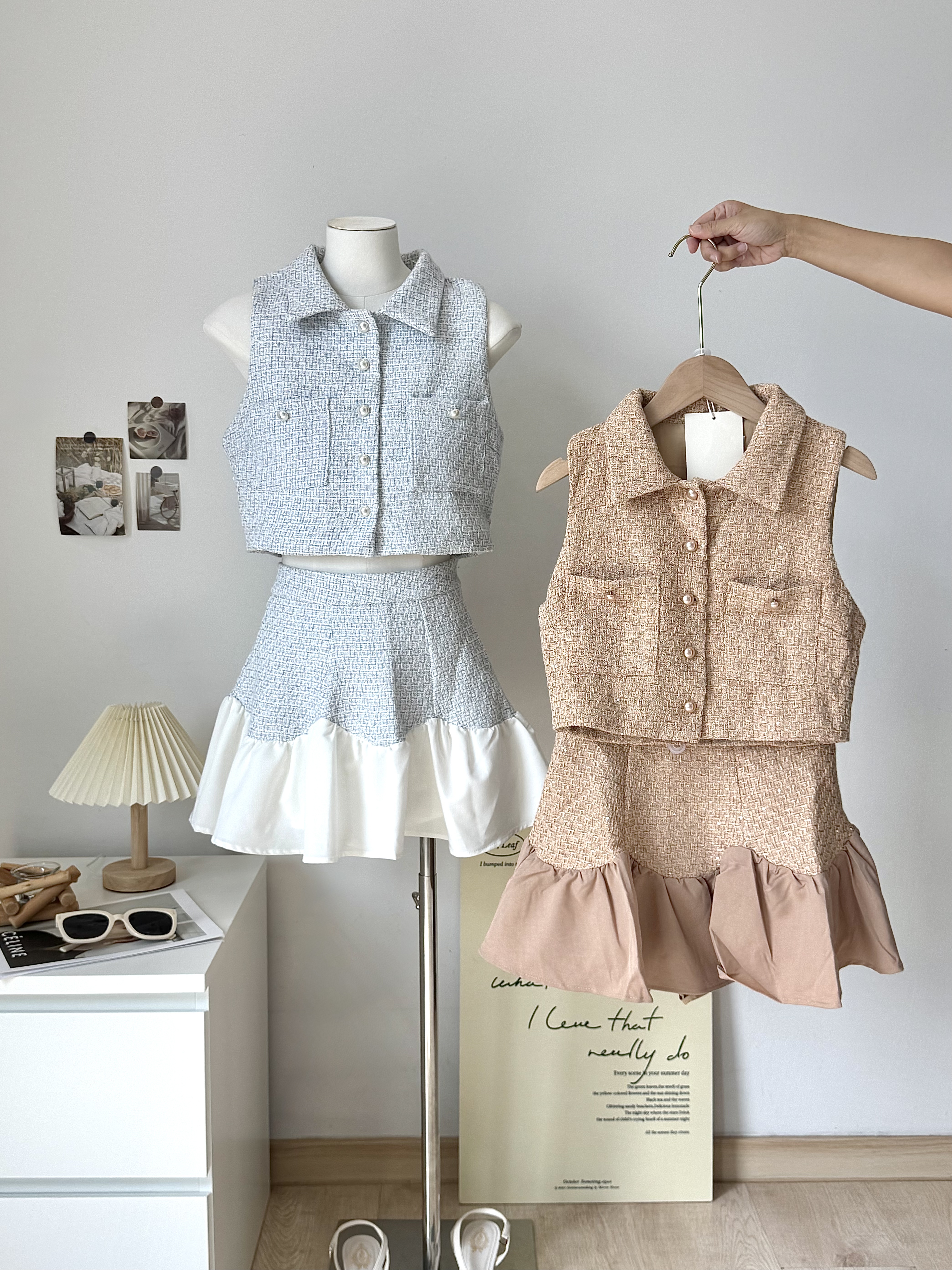 Hailey Tweed Set 高品名媛小香风套装 ( 2 colours ) Premium Quality