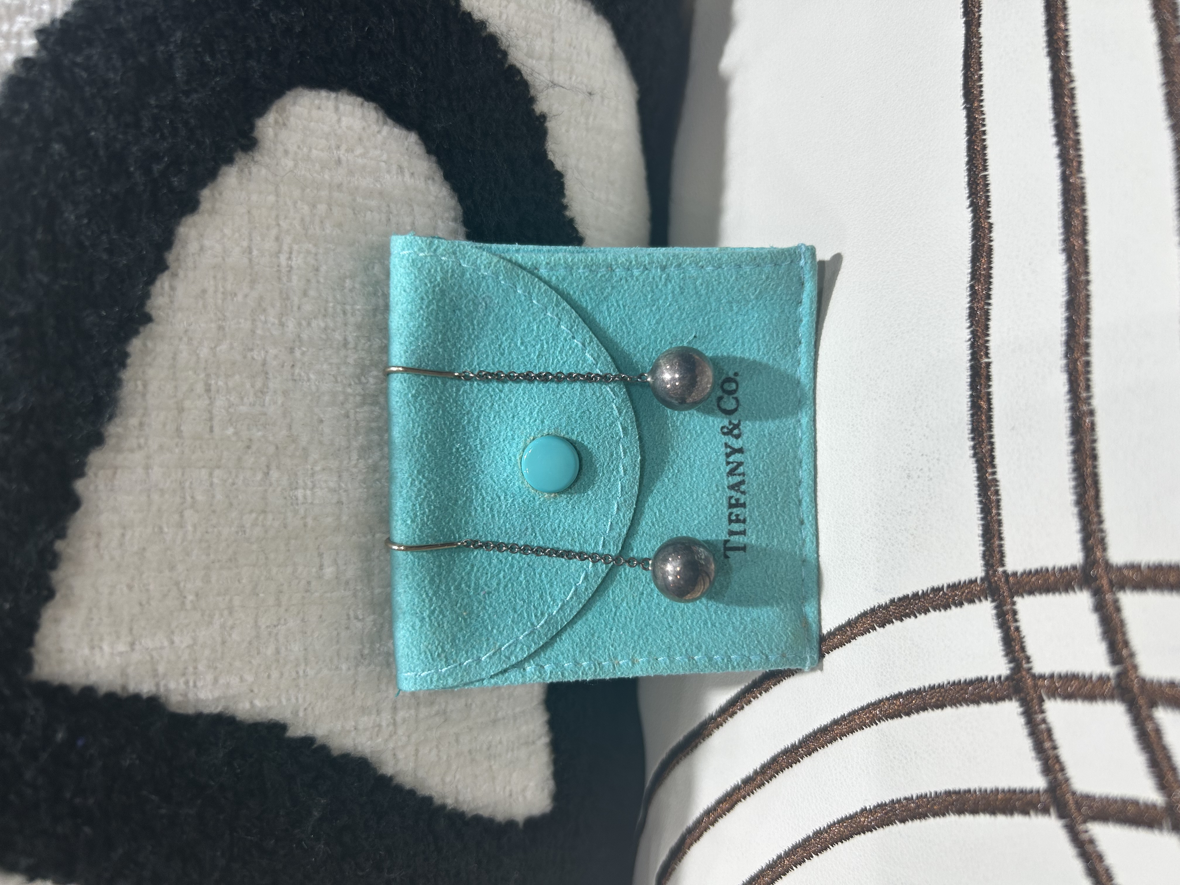 Tiffany & Co. Sterling Silver 925 14mm Bead Ball Hook Earrings RARE  100%Authentic,95%new✅dust bag