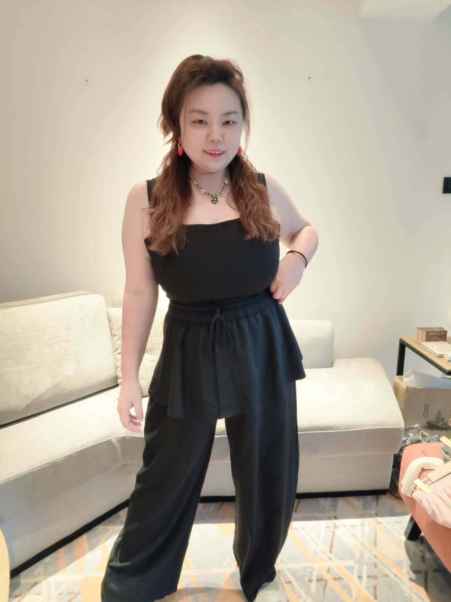 YPB06 1939 法式荷叶边直筒休闲长裤