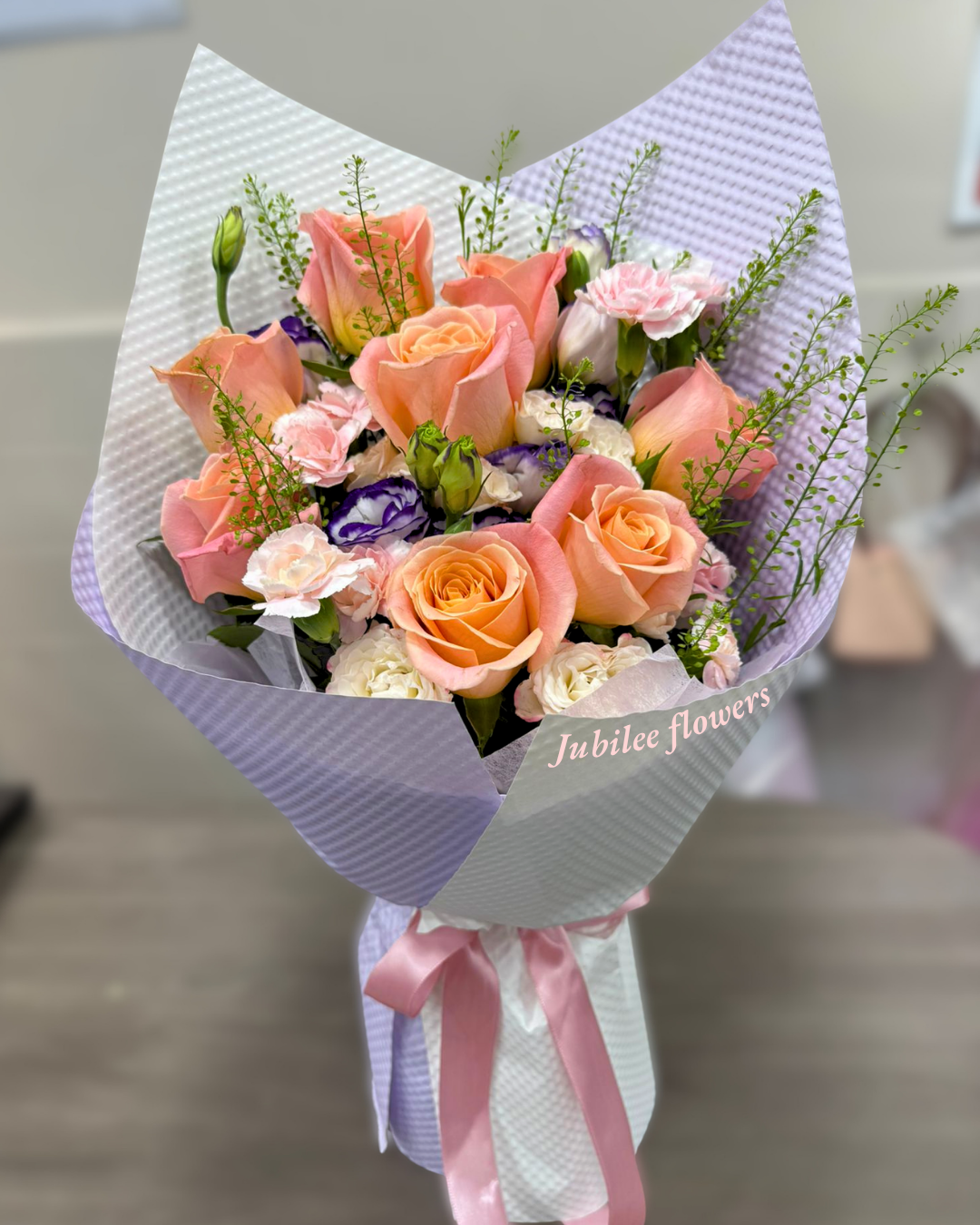 母親節 朱小姐玫瑰 康乃馨混合花束