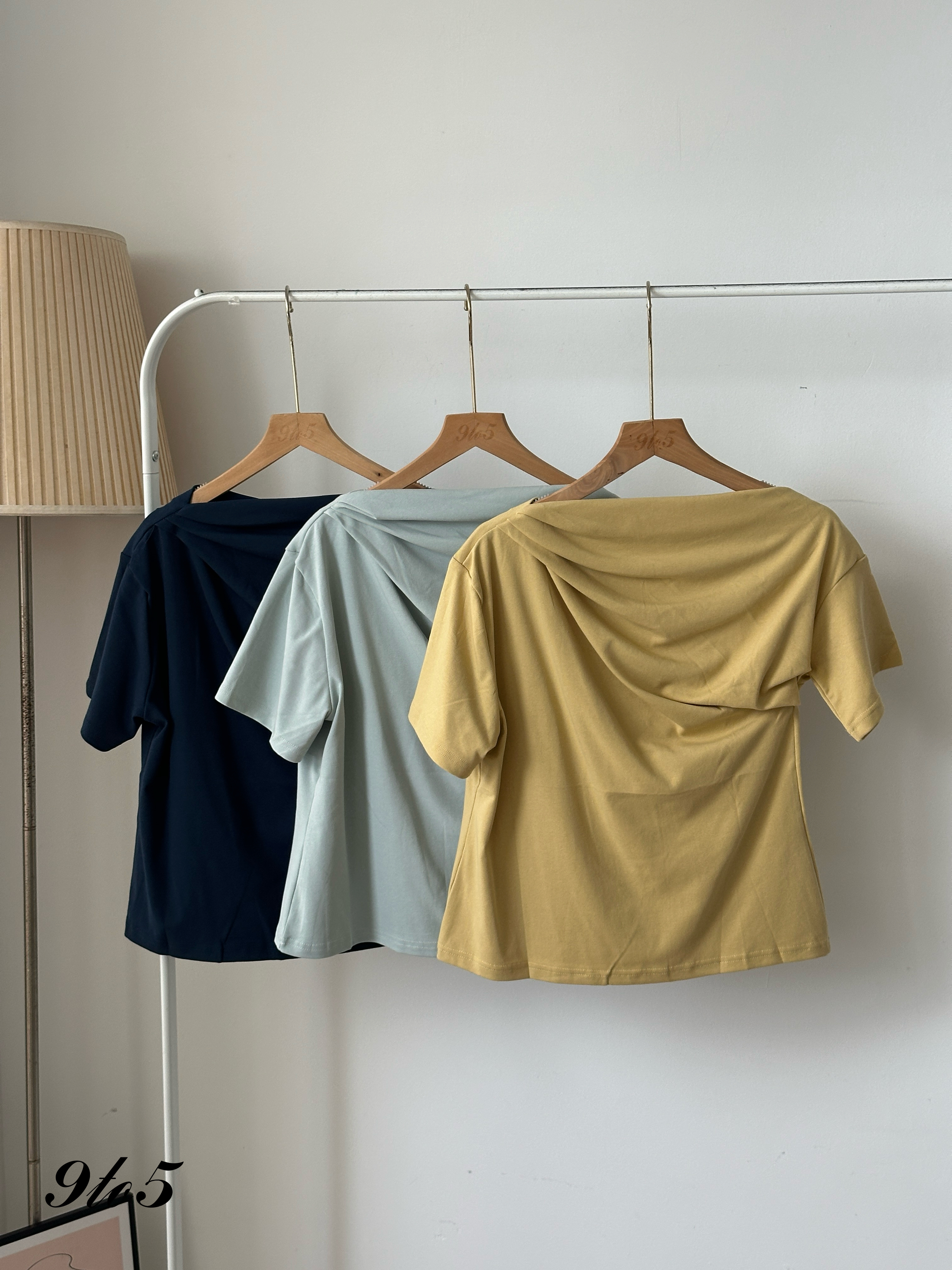 T3996 Mock Neck Ruched Top - 5 Colors