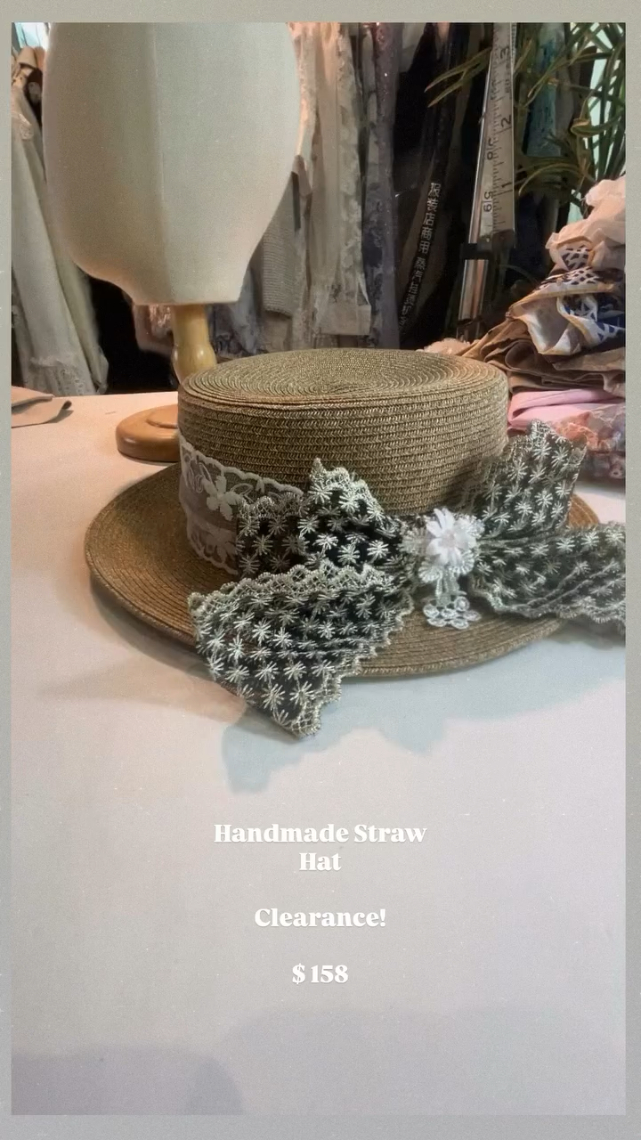 大蝴蝶結手工草帽(設計師款式)