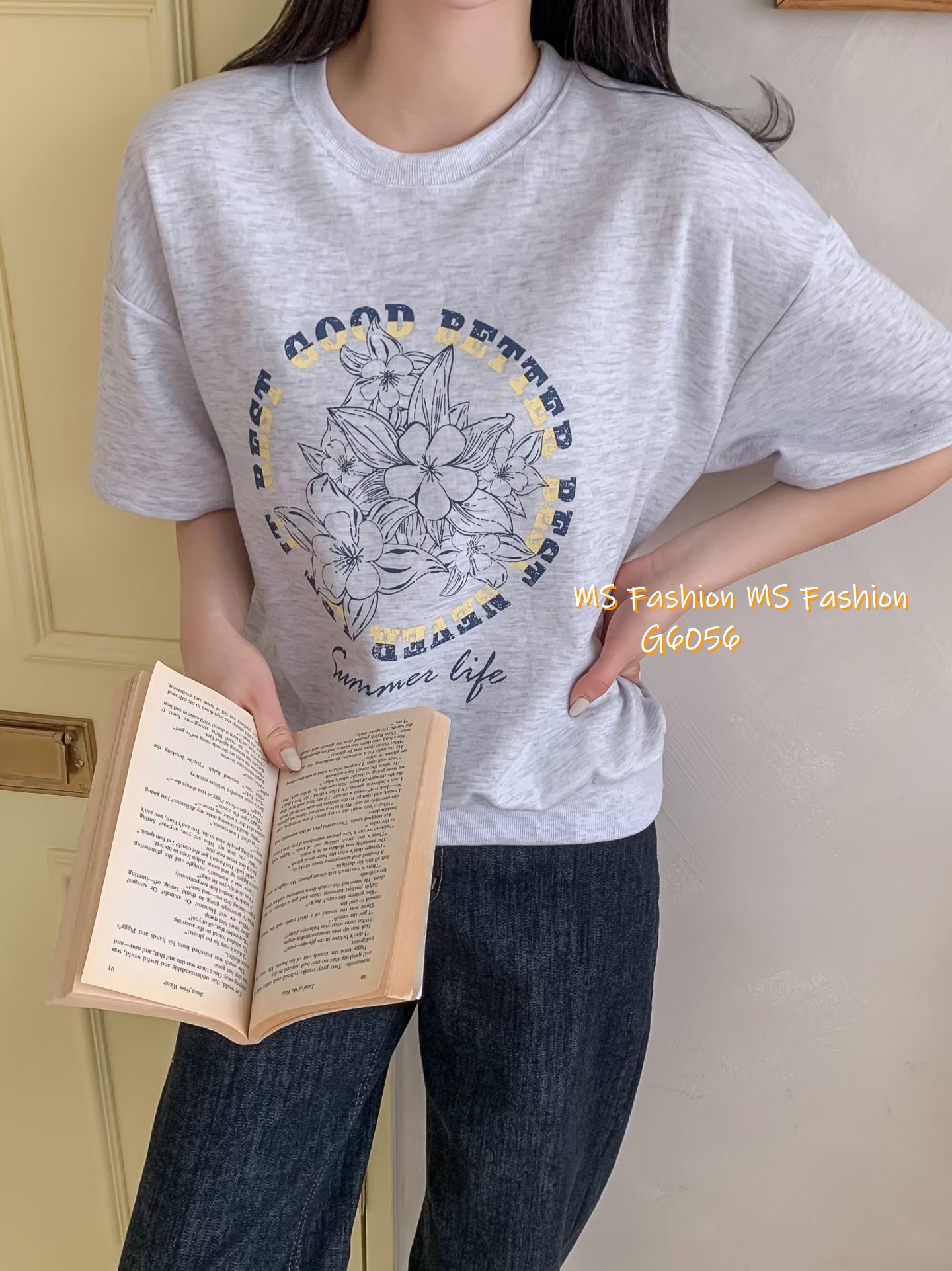 G6056 韓國🇰🇷花花字母print top