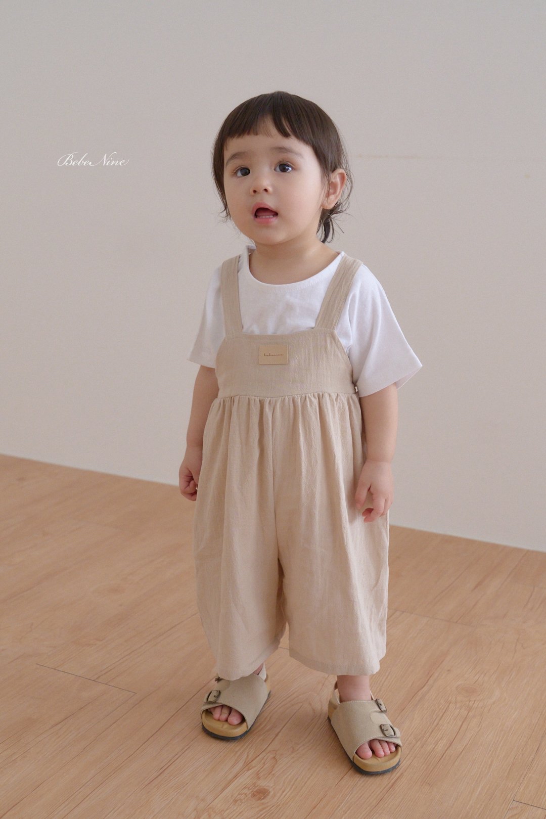 ☀️預訂 韓國直送☀️🇰🇷Bebenine兩色皮革標籤純棉吊帶連身褲