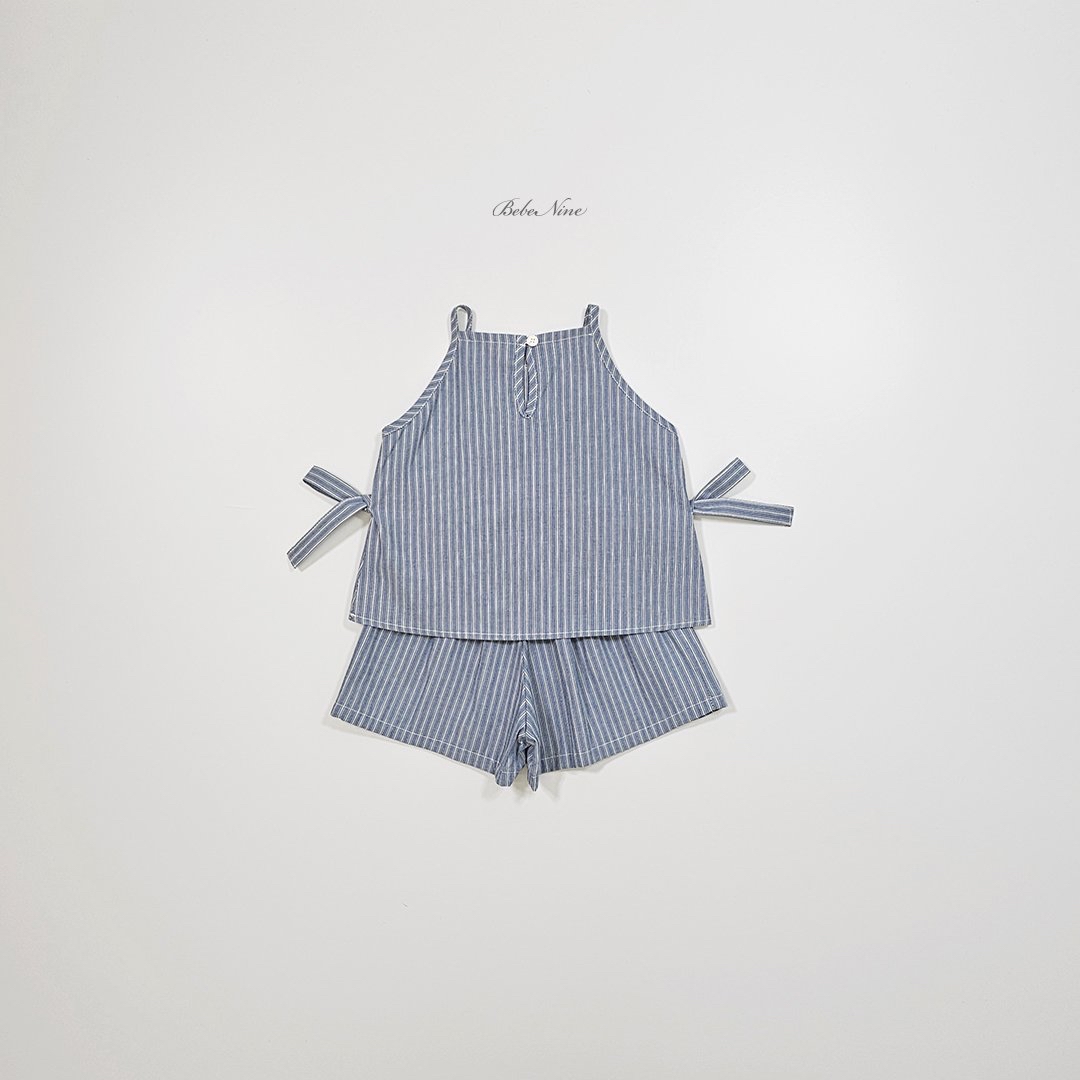 ☀️預訂 韓國直送☀️🇰🇷Bebenine兩色緞帶條紋純棉吊帶上下套裝