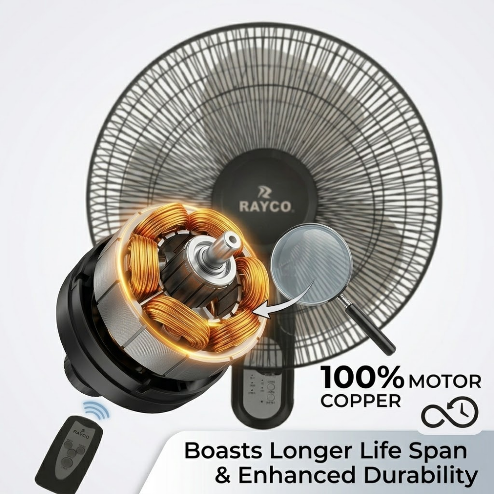 Rayco 16" Wall Fan with Remote Control RWFR3116R