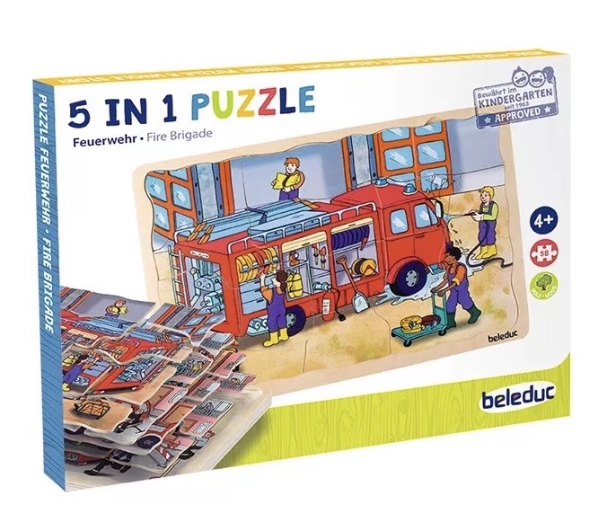 (F0640) Beledue多層拼圖5in1Puzzle(Fire brigade)