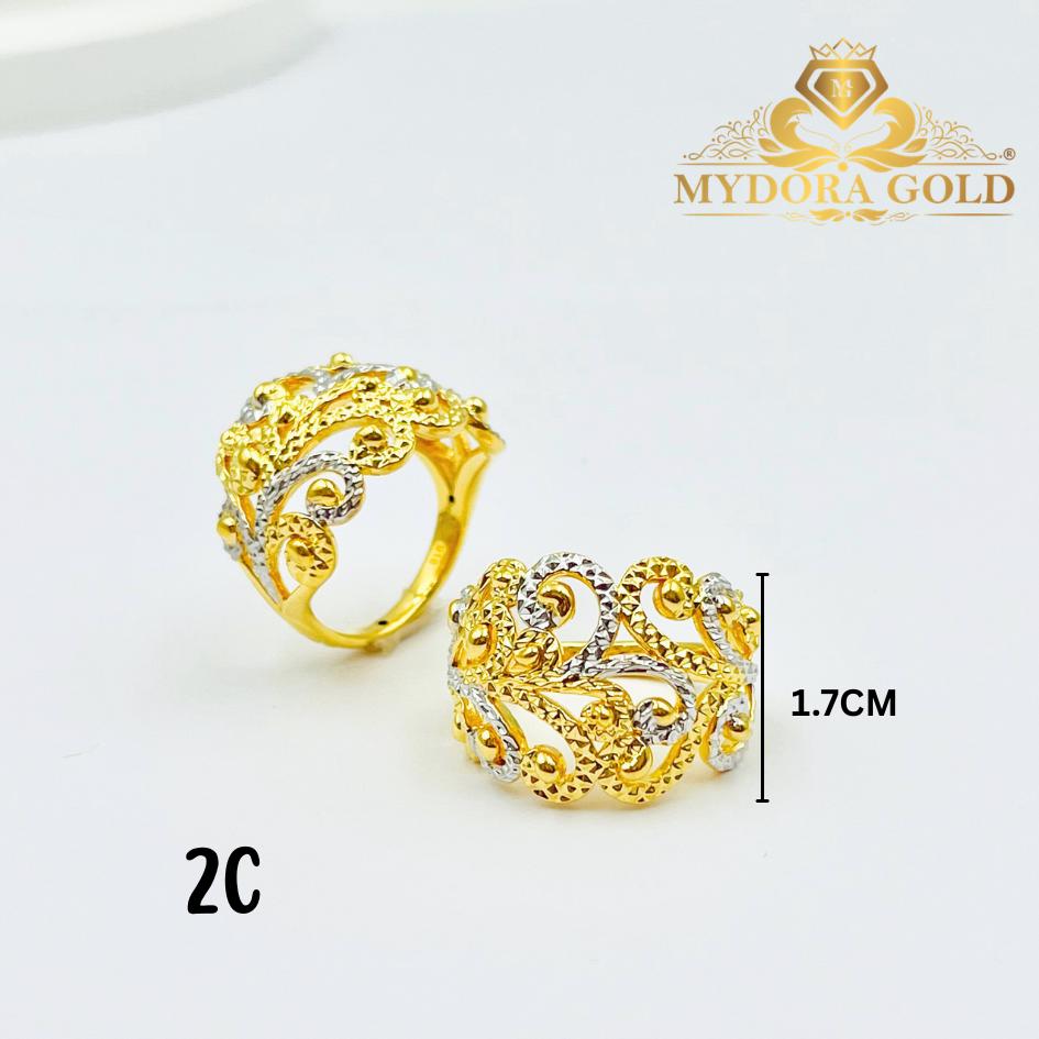 MYDORA Cincin Tiara Jawa Pahat Klasik (5G) l EMAS 916/22K
