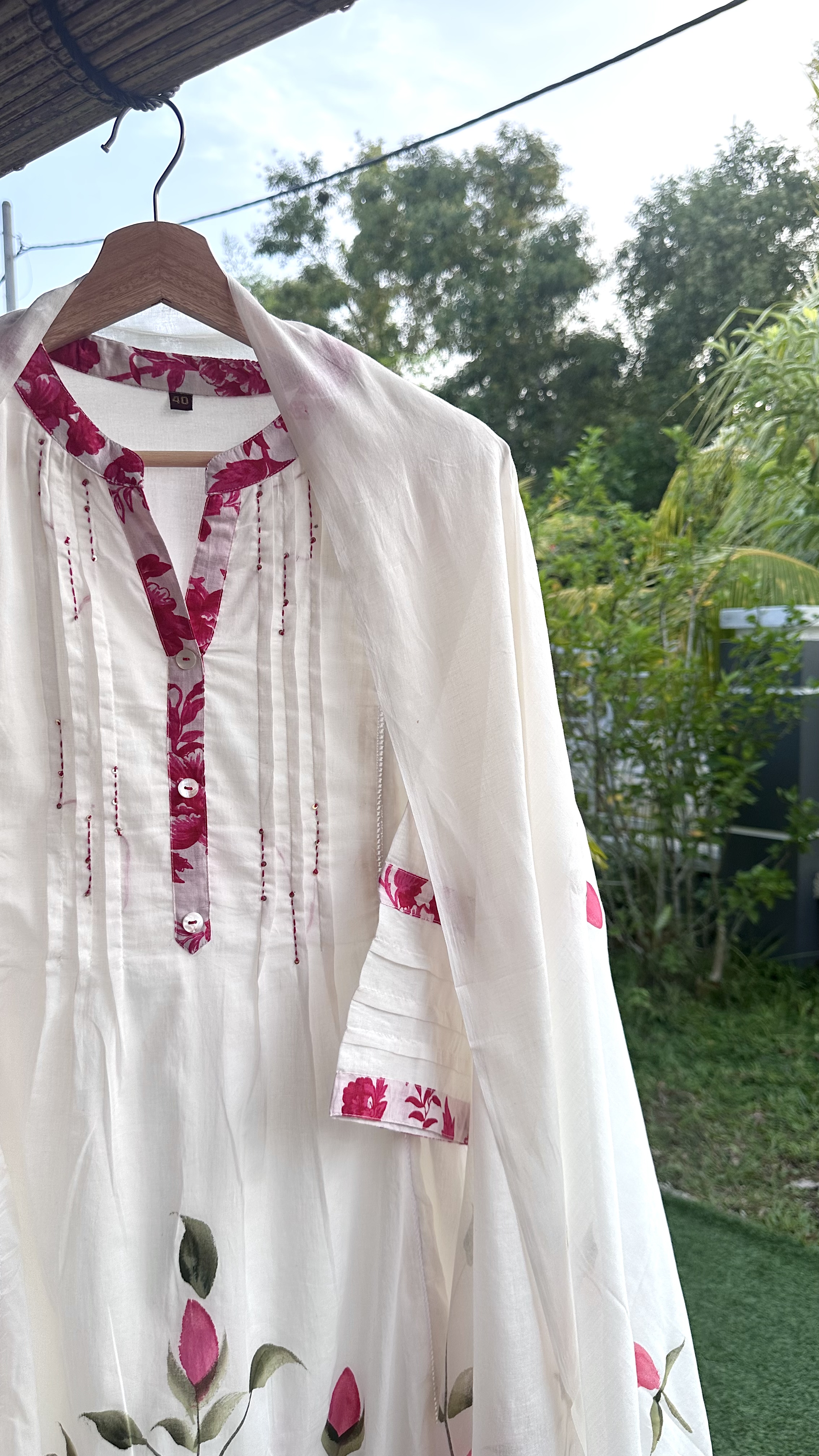 Pure Cotton Handpainted Kurta set with