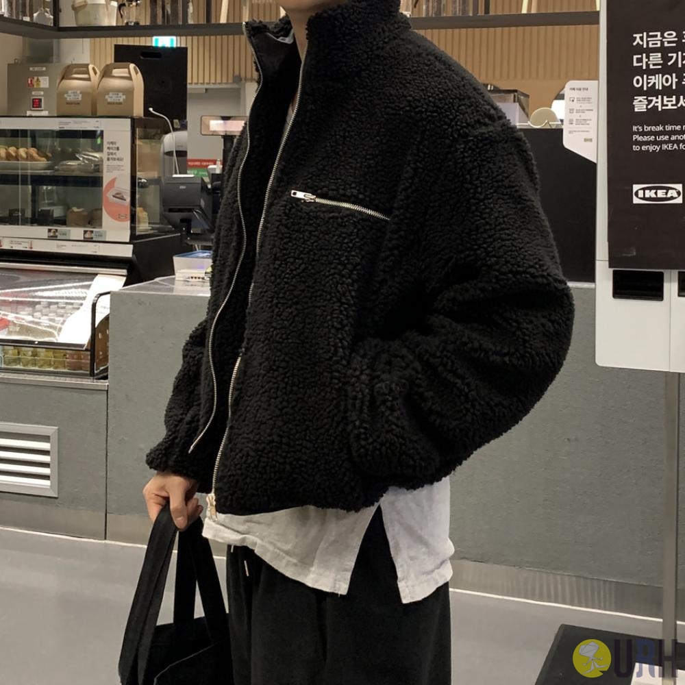【100%保證韓國直送】極簡短身搖粒絨 Fleece 寬鬆拉鍊外套 [4 color] RL114766