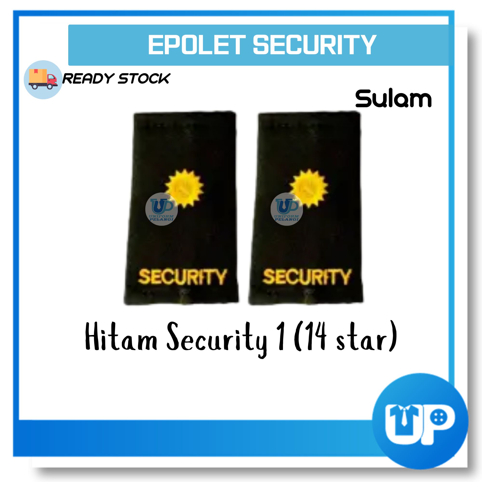 Pengawal Keselamatan Epaulette Security Hitam EPOLET Shoulder Board Black