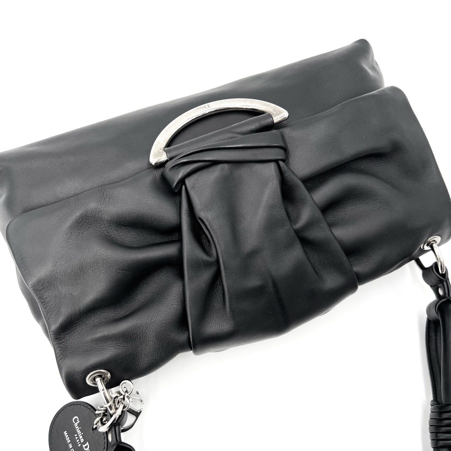 【預訂貨品】Dior Lady褶皺黑色羊皮腋下包