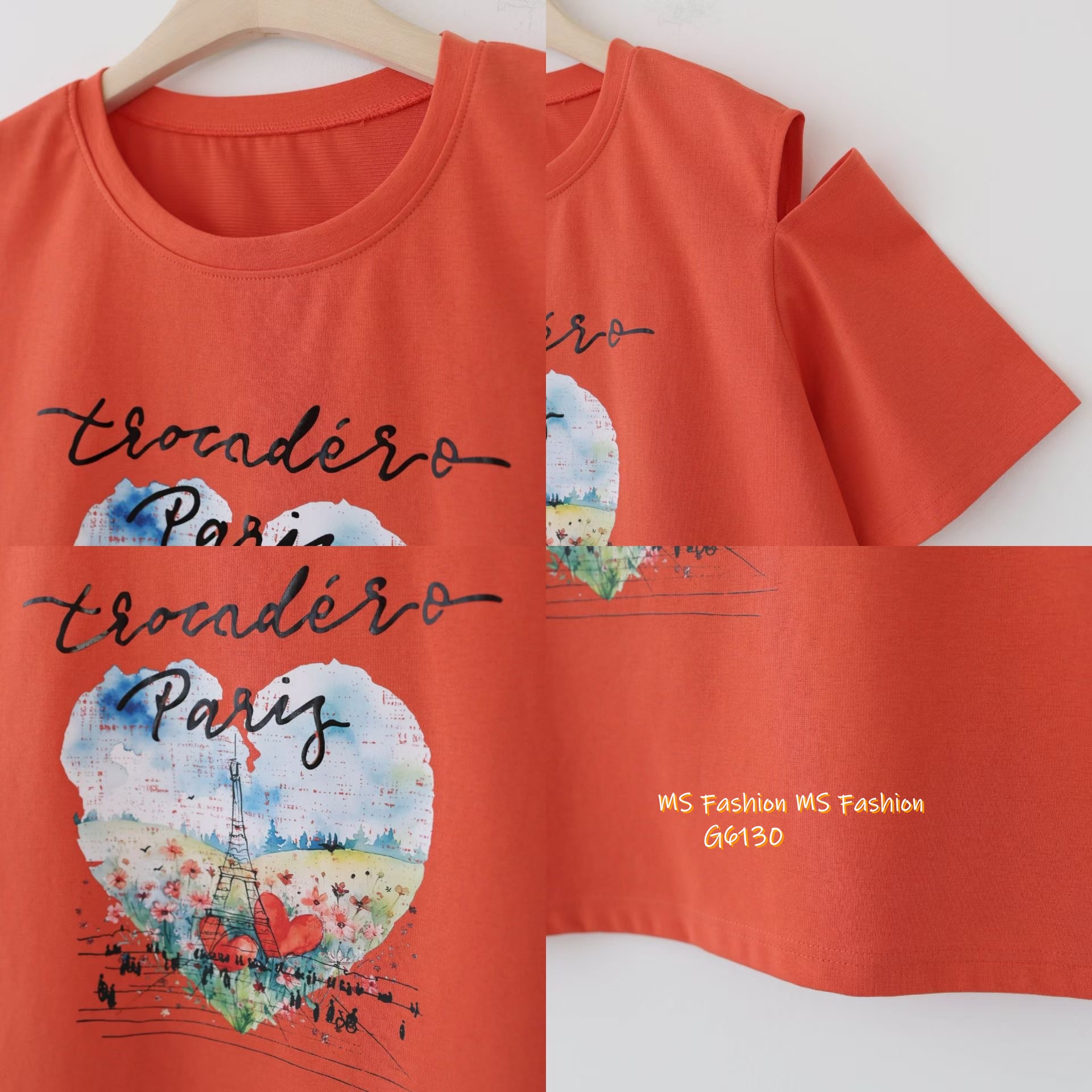 G6130 韓國🇰🇷靚色靚print露肩top