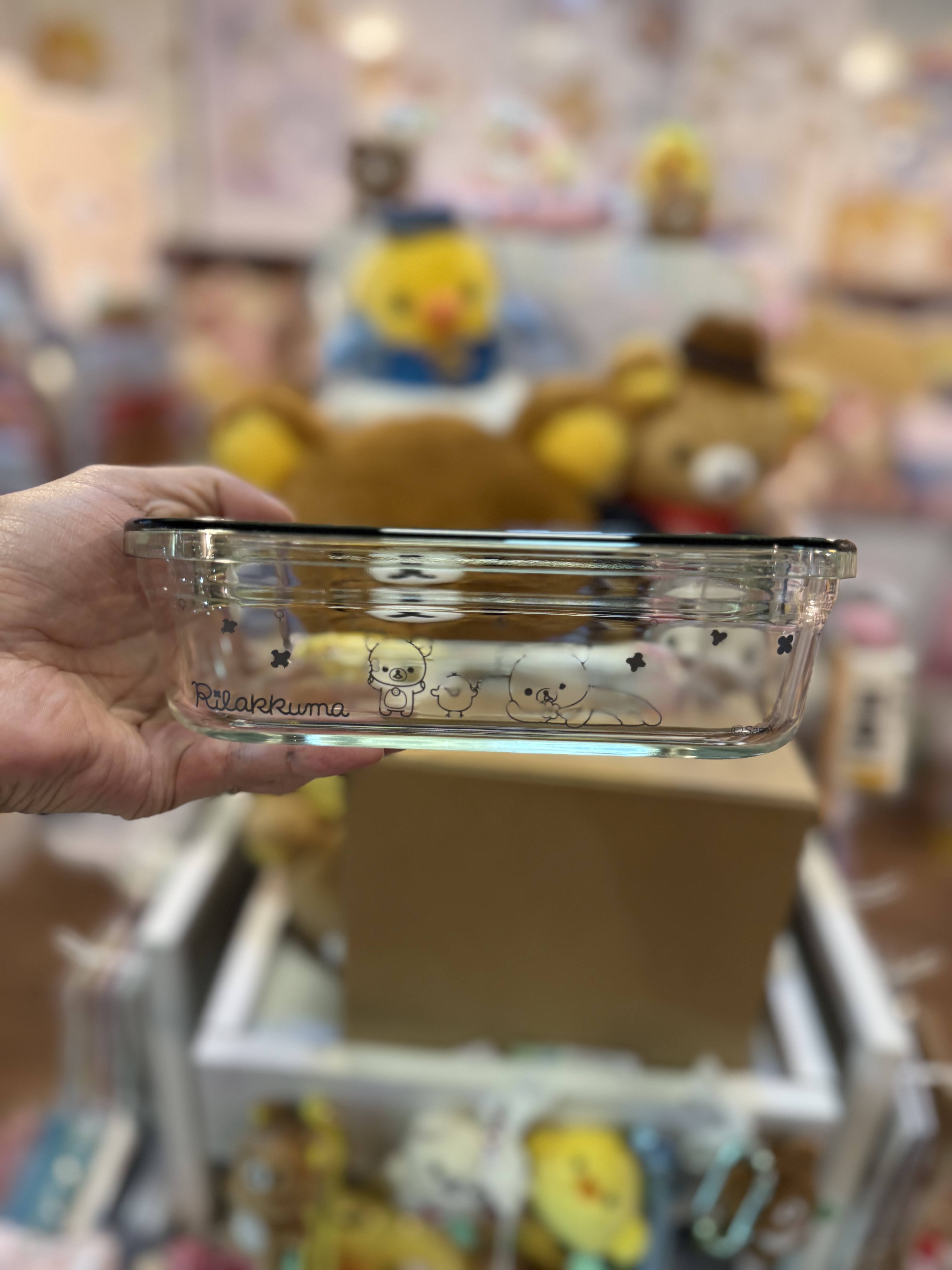 《現貨》全新日本專店限定 Rilakkuma 耐熱玻璃製食物盒（1200 ml)