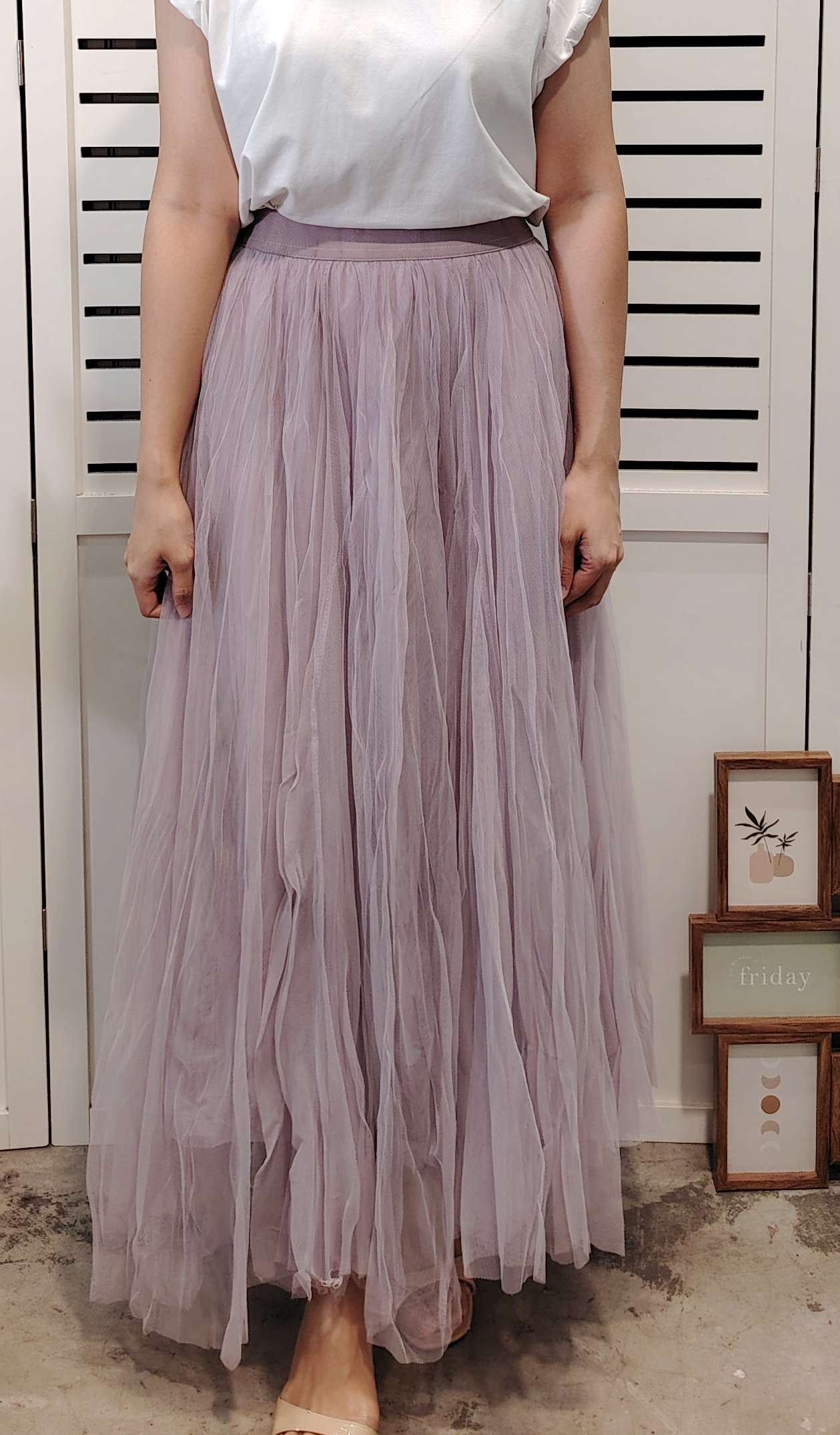 8252 Fully Rubber Waist Tulle Skirt 