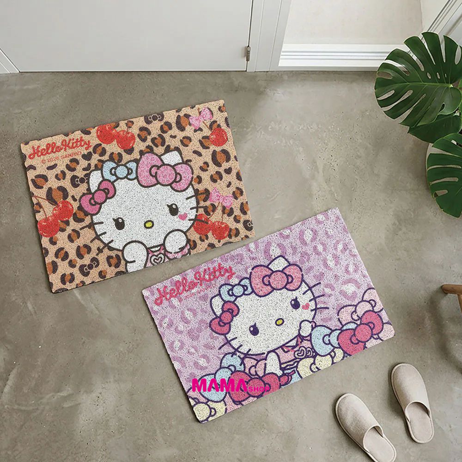 台灣直送Hello Kitty 豹紋刮泥地墊