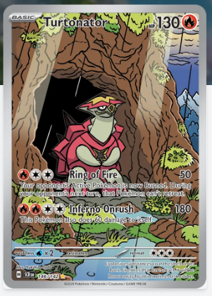 Pokemon TCG Card Game-Paldea Evolved-TURTONATOR-146/142