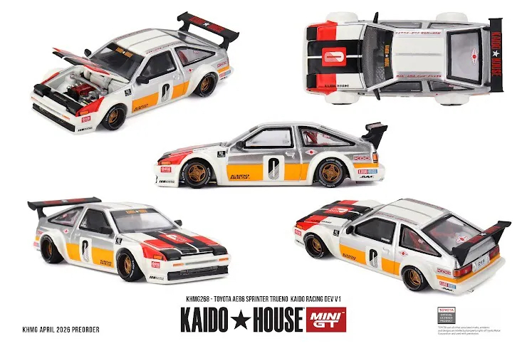 （預訂 Pre Order) Kaidohouse x MINI GT  ( KHMG268 ) Toyota AE86 Sprinter Trueno Kaido Racing Dev V1