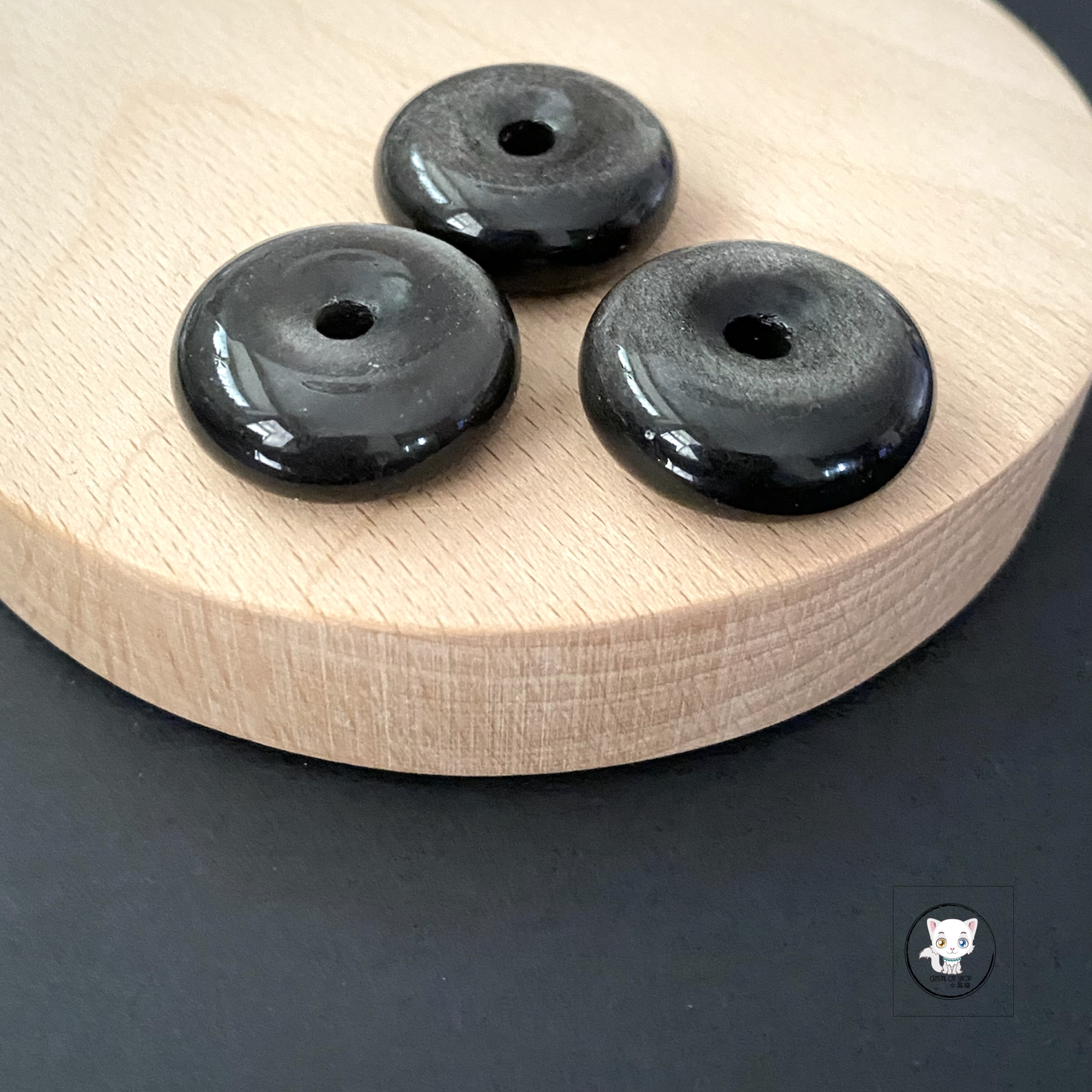 銀曜石平安扣吊墜 23mm