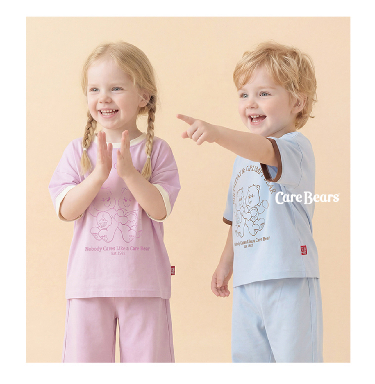 ☀️預訂 韓國直送☀️🇰🇷正版Care Bears兩色生日暴躁小熊印花七分上下套裝