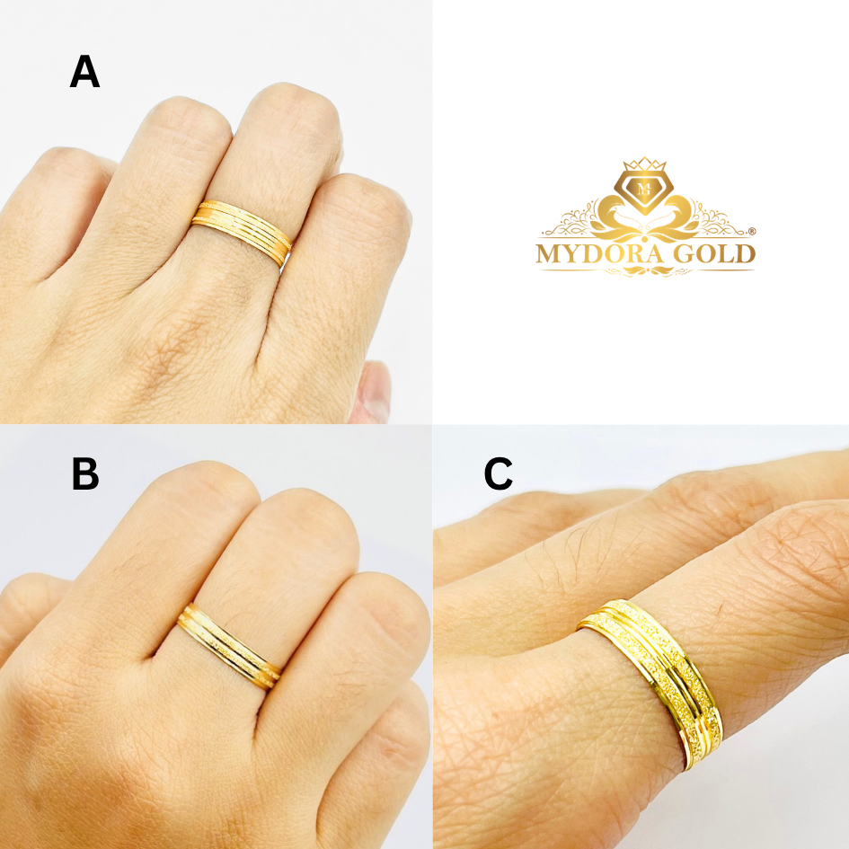 MYDORA Cincin Belah Rotan Double Pasir Liner l EMAS916/22K