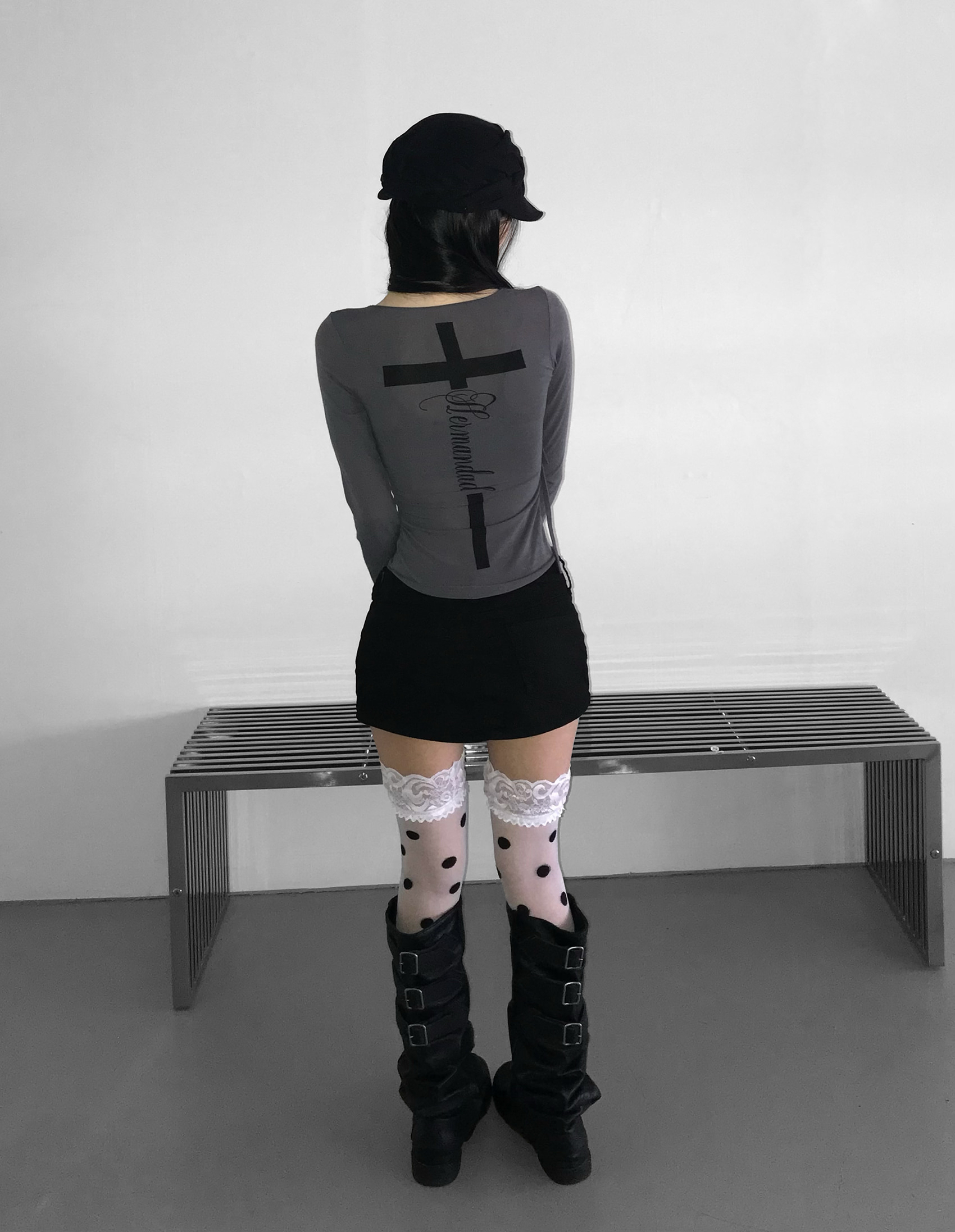 Sheer Tie-Front Cross Graphic Top